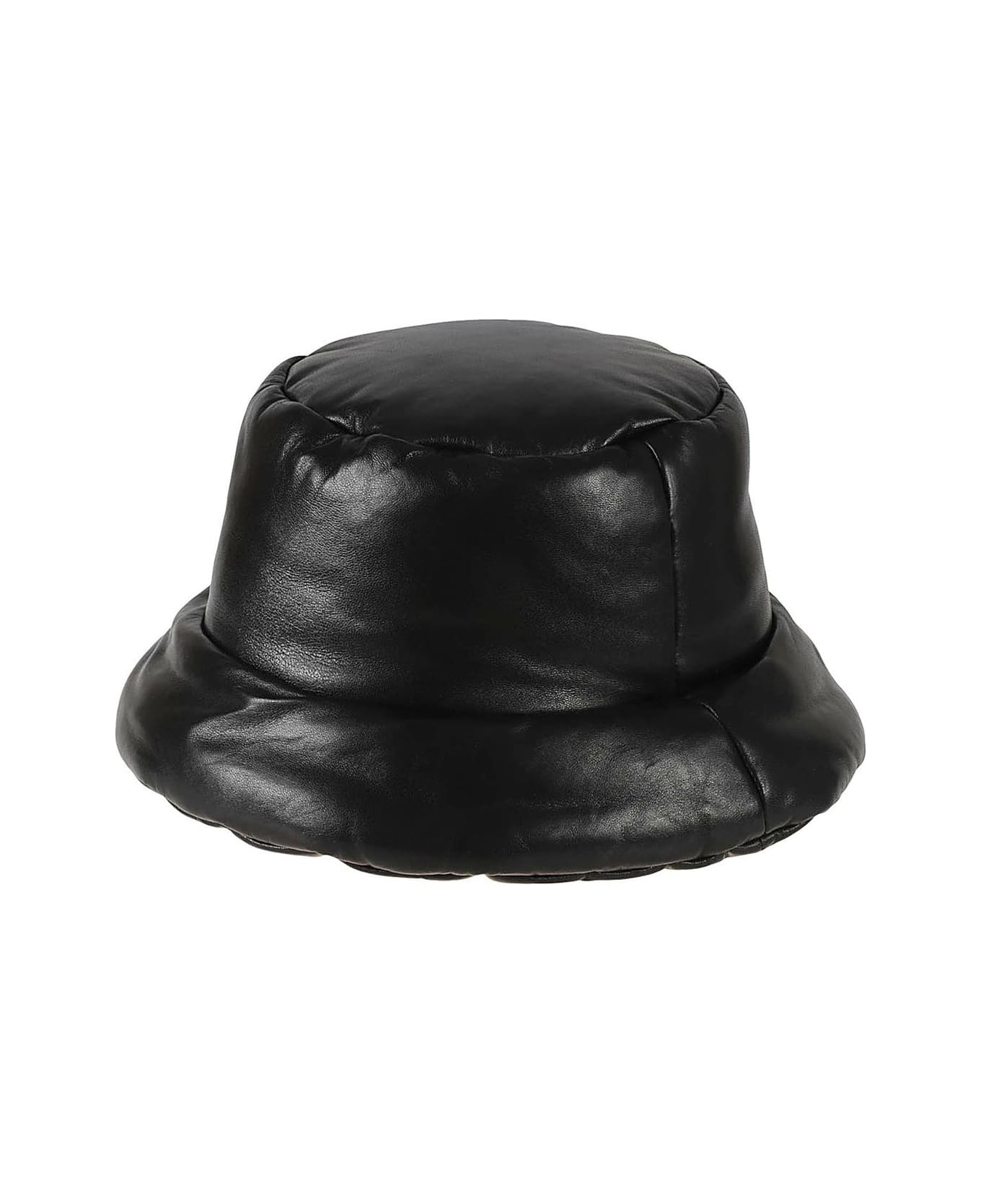 Prada Leather Logo Hat - Black