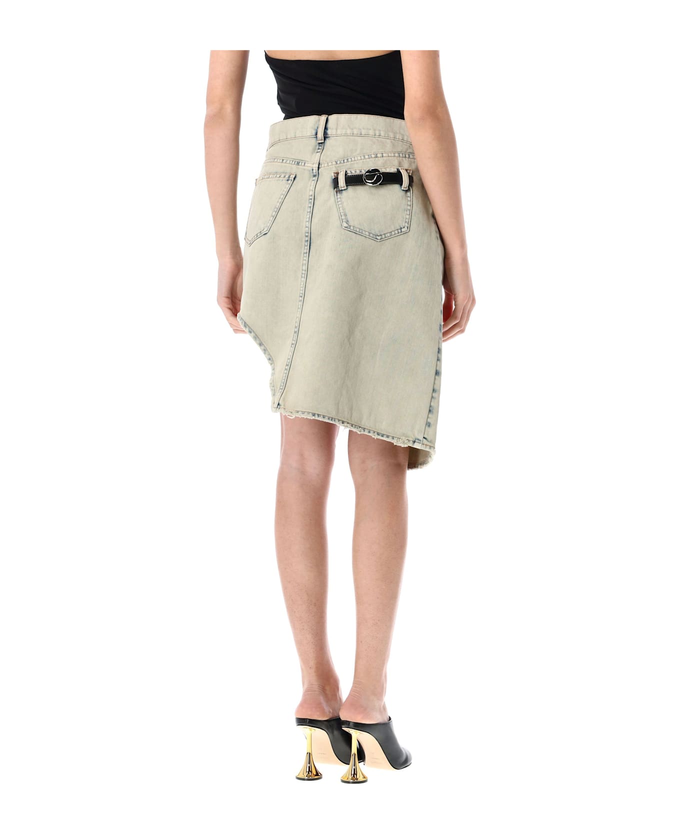 Coperni Asymmetric Denim Skirt - GREY GREUGE