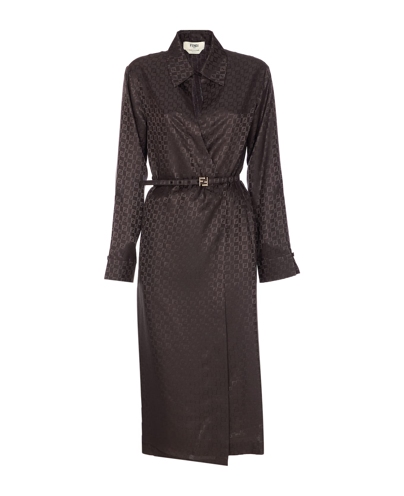 Fendi Midi Ff Motif Chemisier Dress