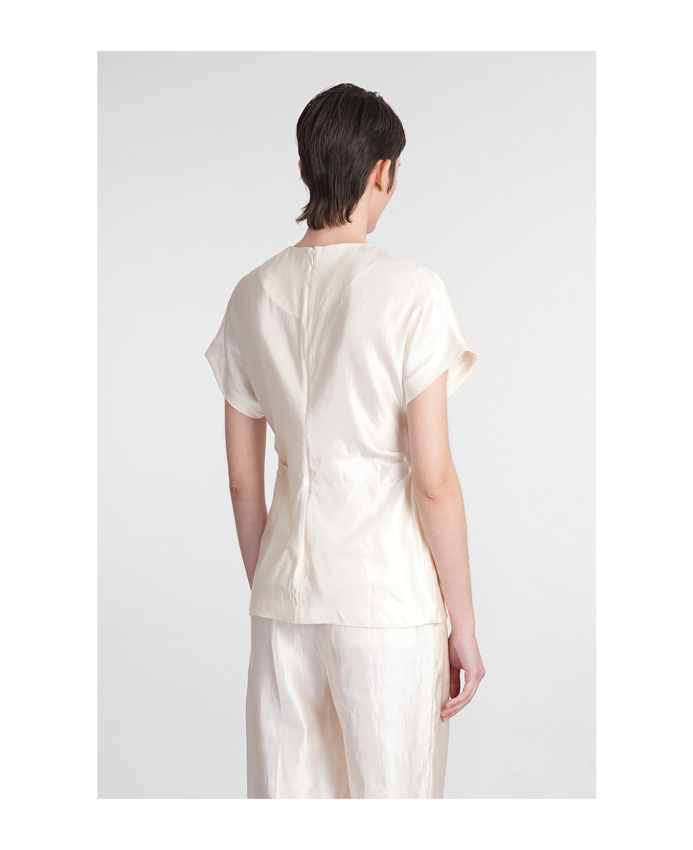 Loulou Studio Pero Blouse In Beige Linen - beige