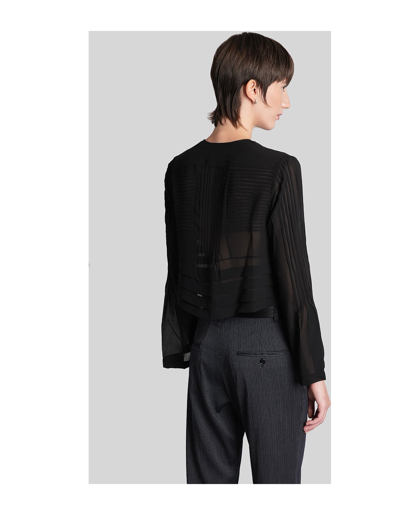 Isabel Marant Carolia Blouse In Black Silk - black