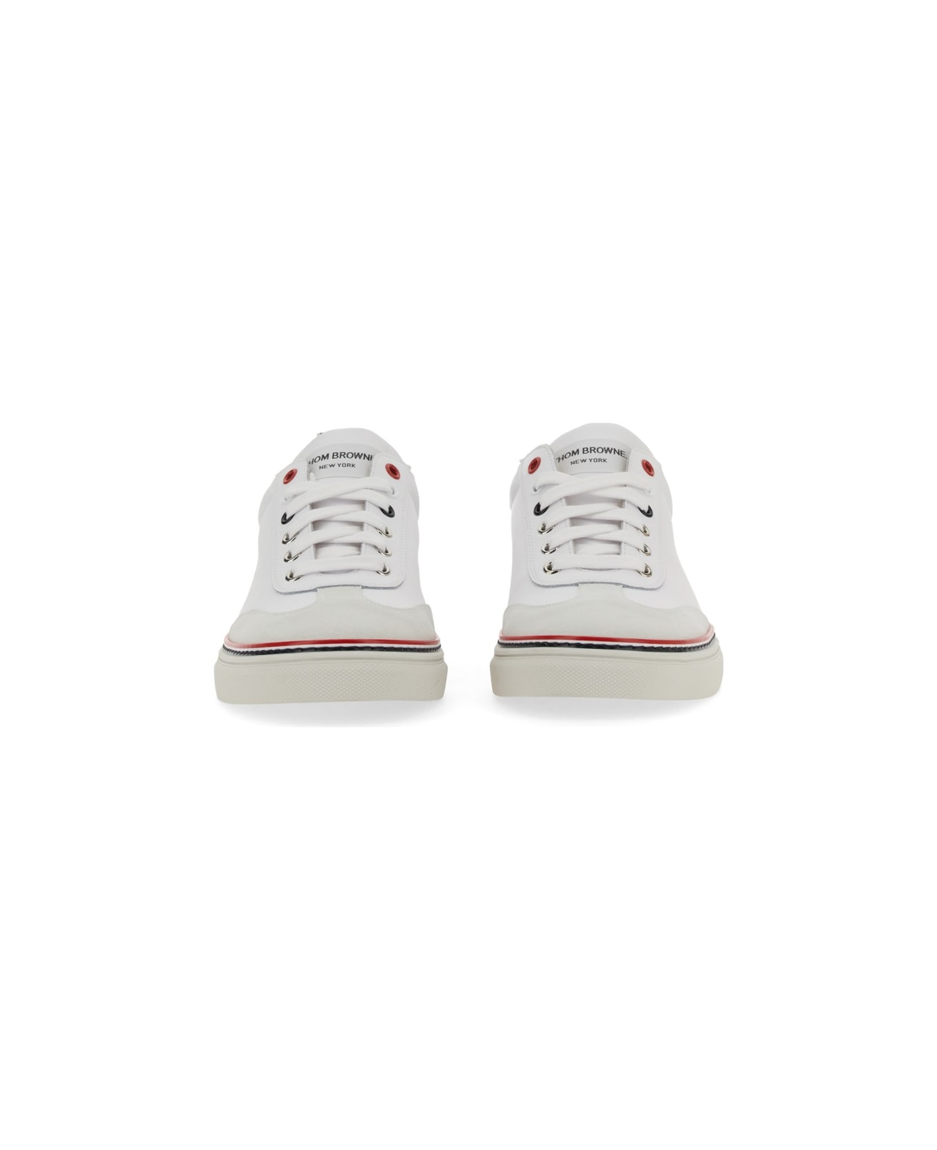 Thom Browne Low-top Leather Sneaker - WHITE