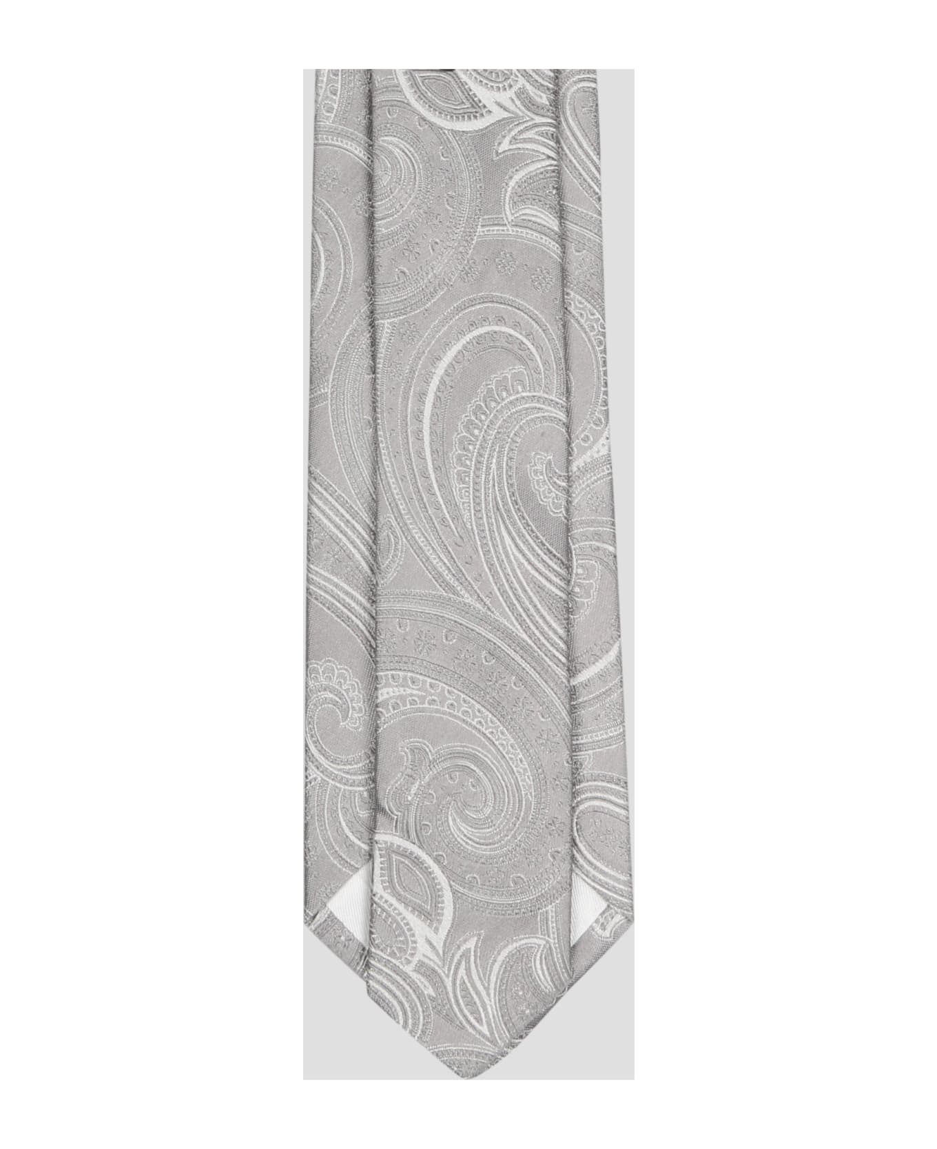 Tagliatore Blue Tie With Polka Dots Motif In Silk Man - Grey