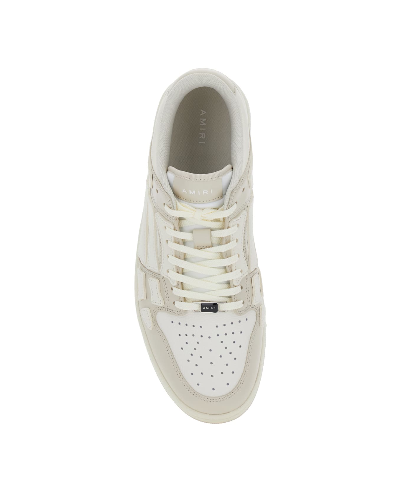AMIRI 
skel Top Low
 White Sneakers With Skeleton Patch In Leather Man - NEUTRALS