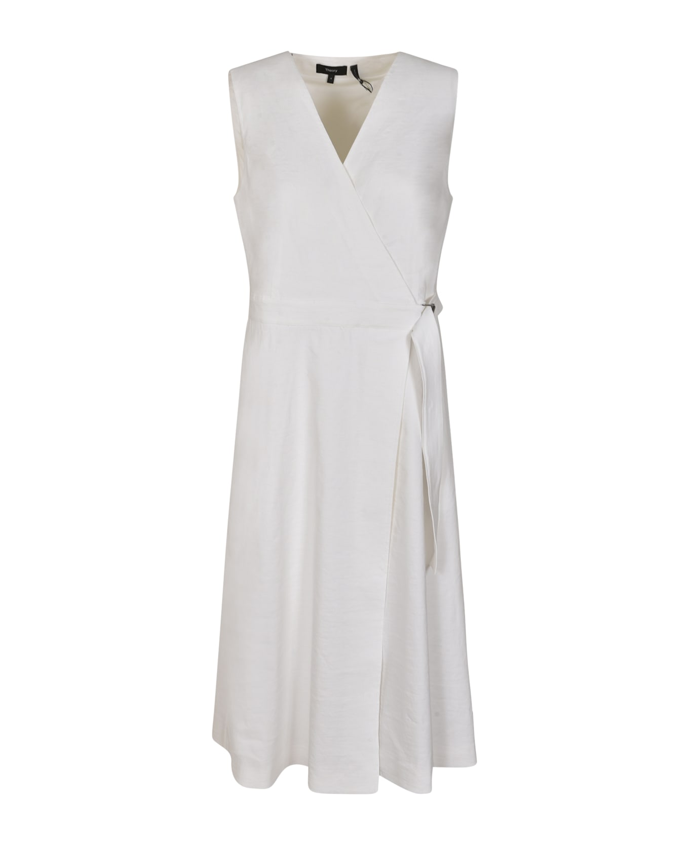 Theory Wrap Sleeveless Dress - White