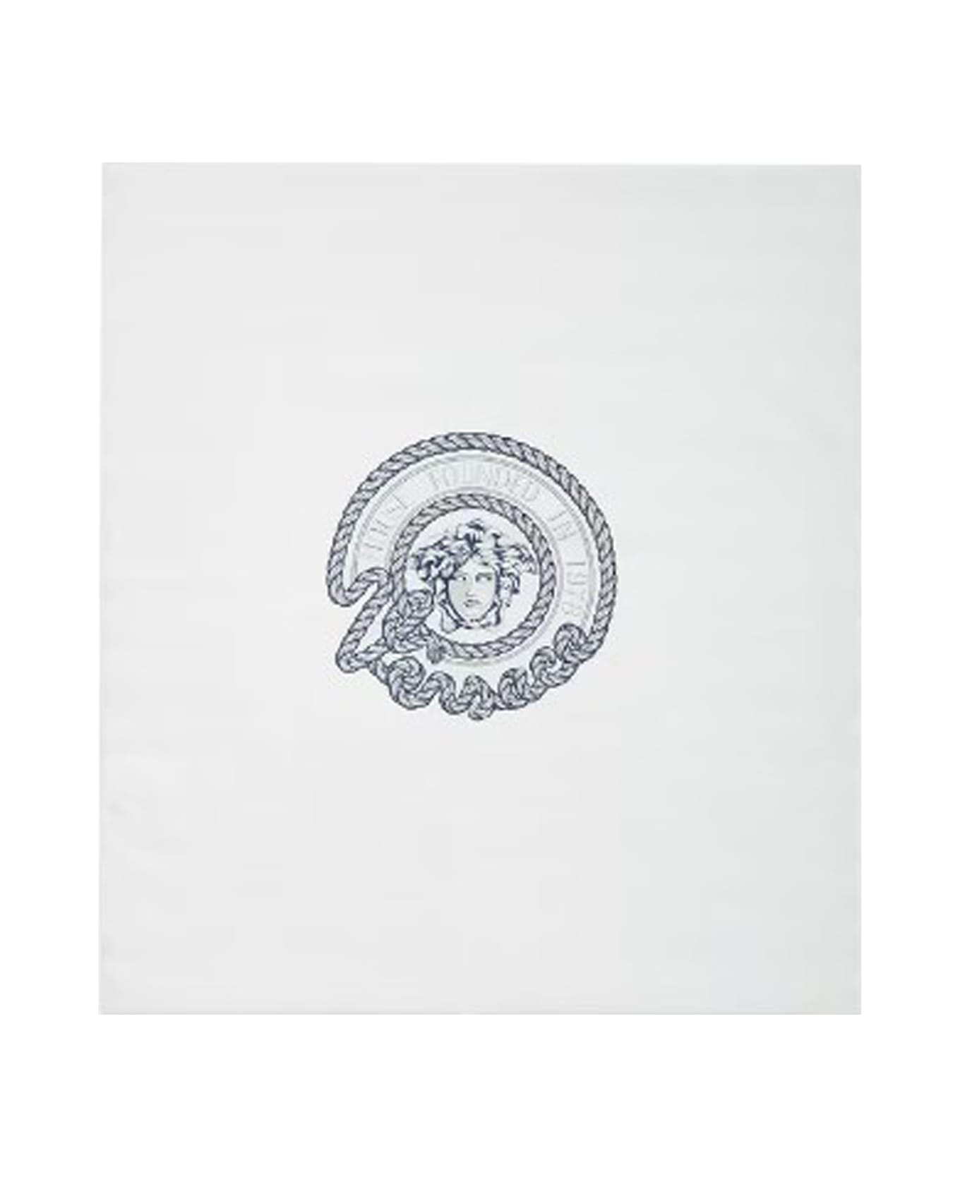 Versace Nautical Stripe Padded Baby Blanket - White アクセサリー＆ギフト