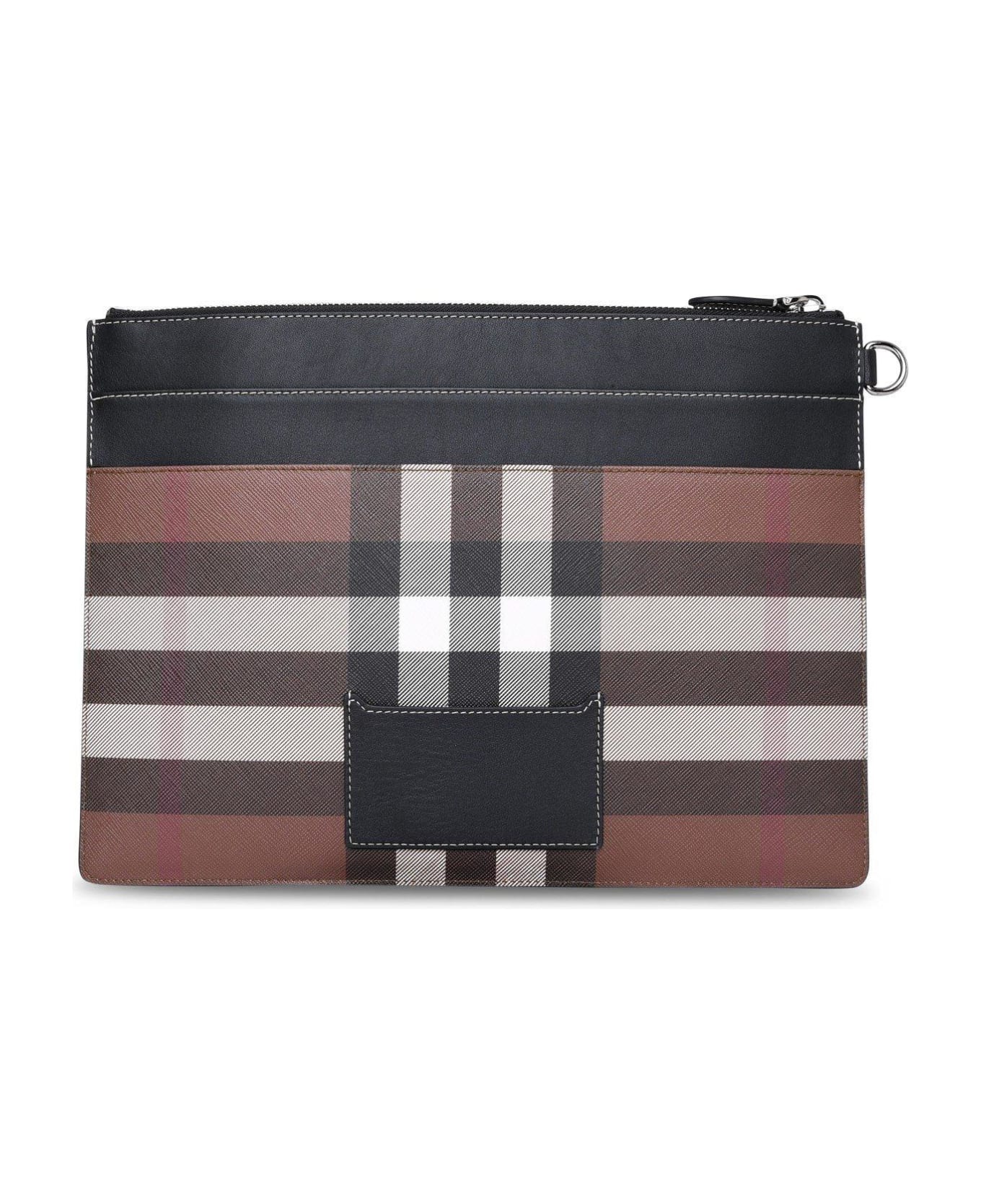 Burberry Logo Patch Zipped Wallet - Brown
