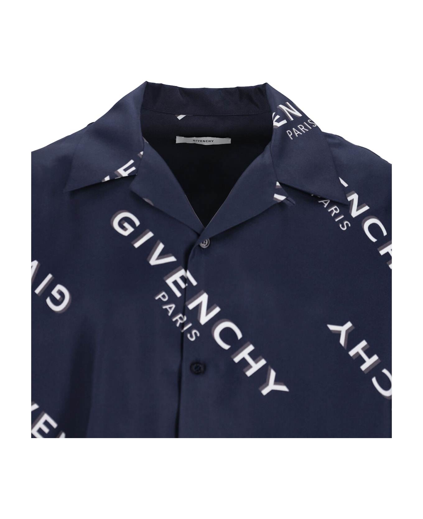 Givenchy 
bowling
 Silk Shirt - Blue