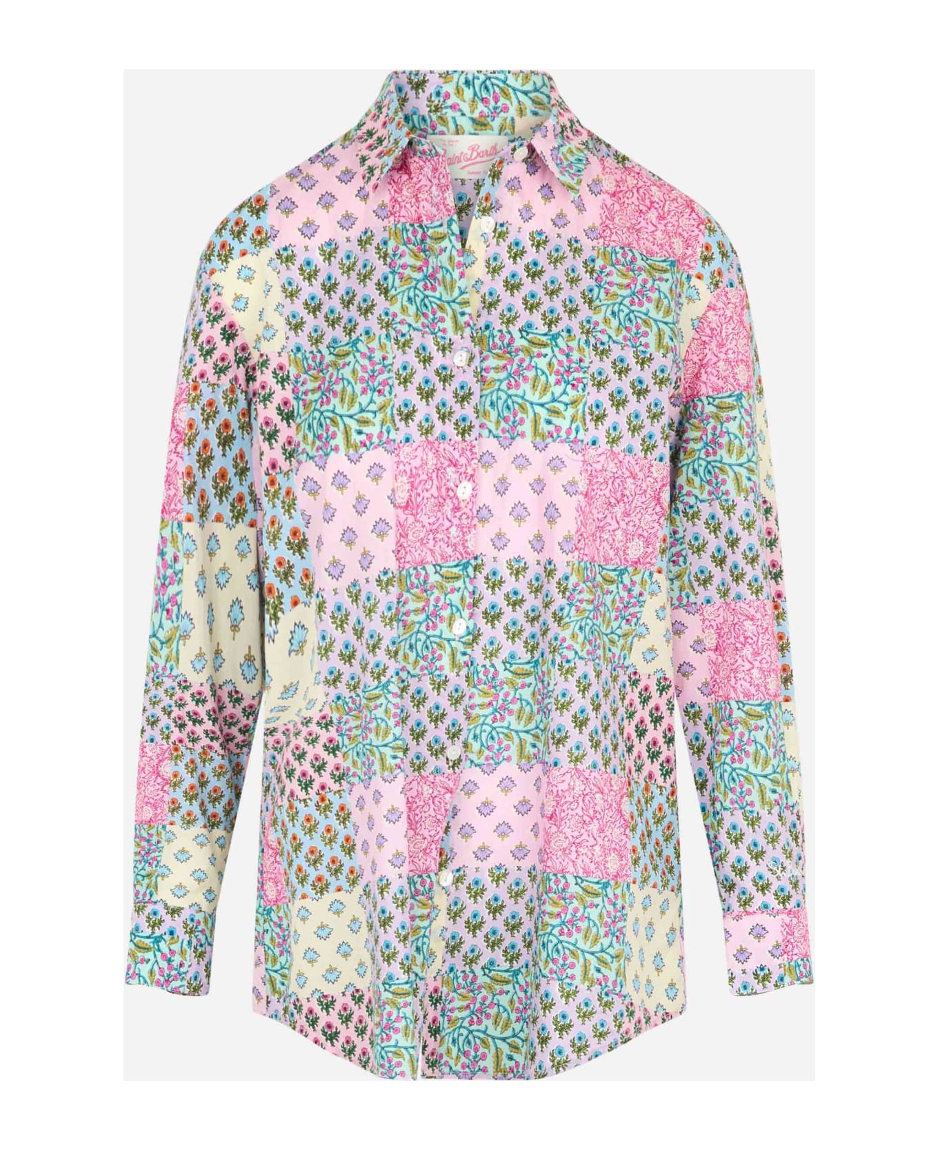 MC2 Saint Barth Woman Cotton Shirt Brigitte With Flower Print - MULTICOLOR