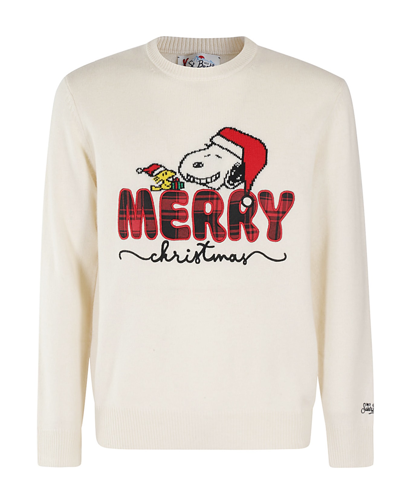 MC2 Saint Barth Roundneck Sweater - Patch Snoopy Christmas