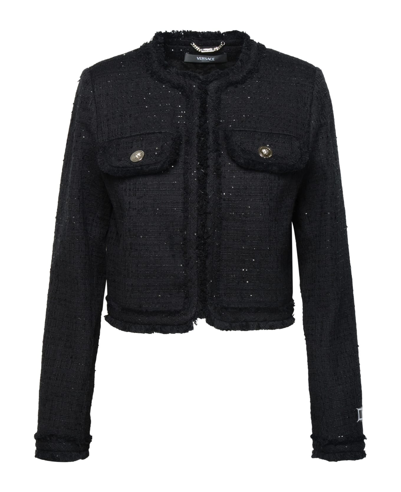 Versace Black Cotton Blend Jacket - Black