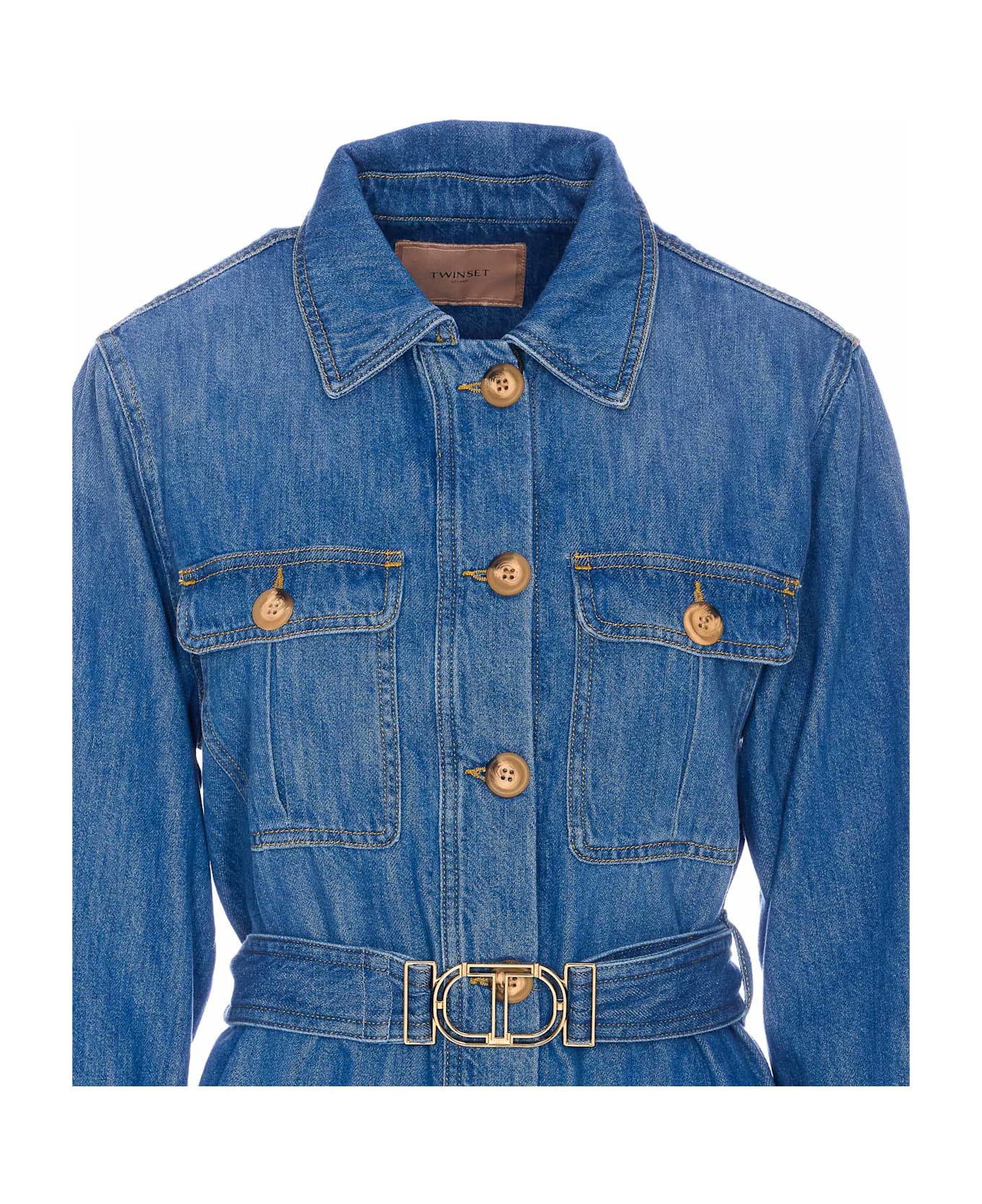 TwinSet Denim Shirt Jacket - Blue