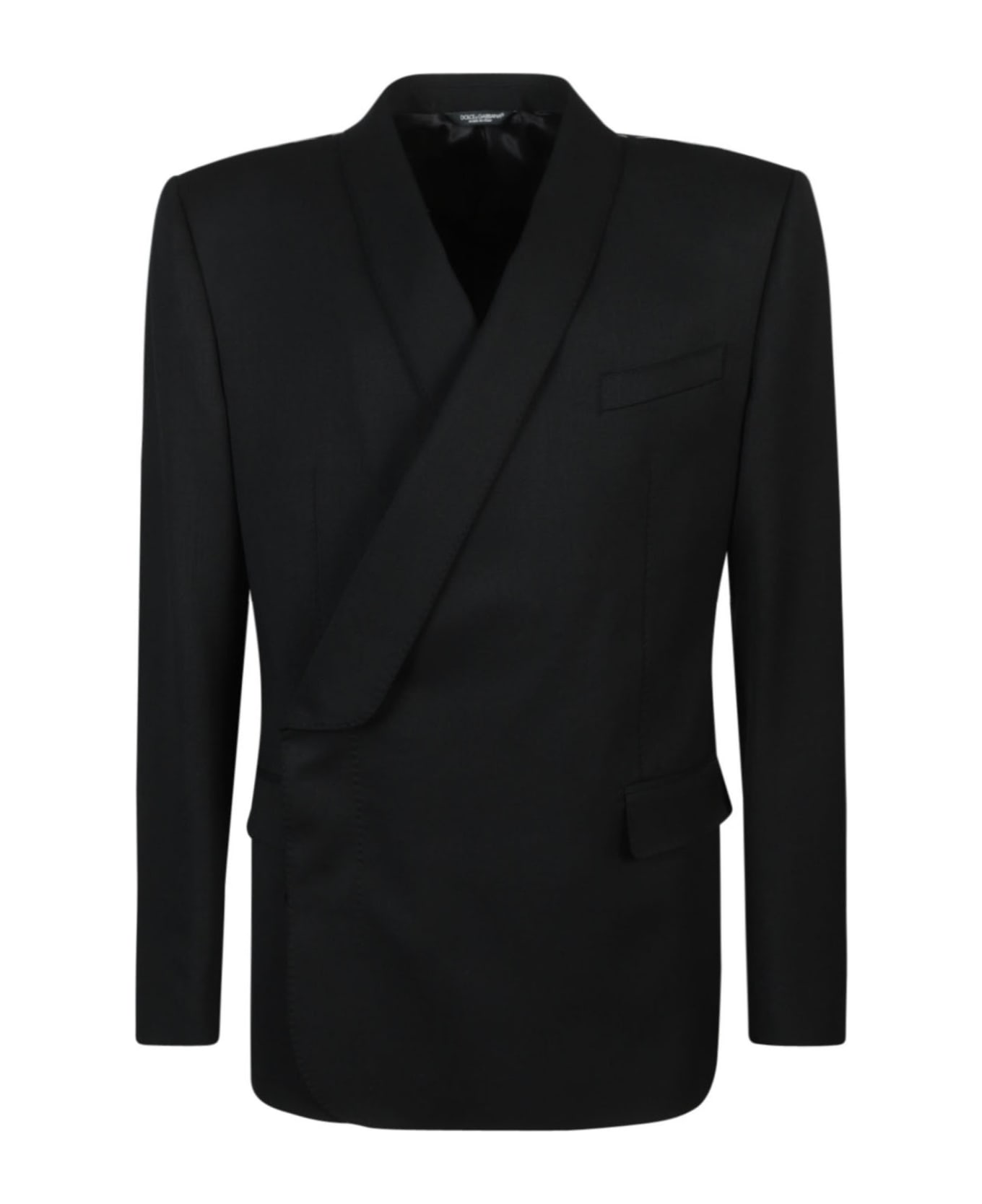 Dolce leather & Gabbana Wrap Style Blazer - Black