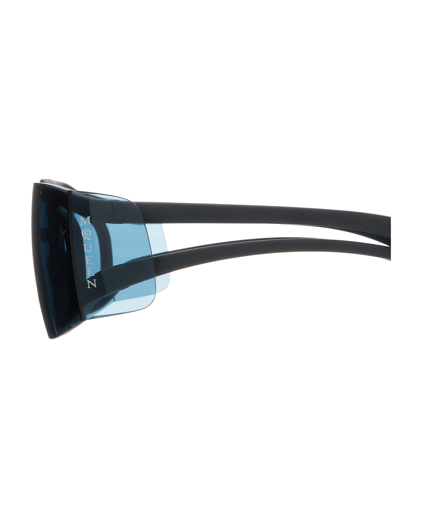 Alexander McQueen Two-tone Sunglasses In Black/blue - Blue