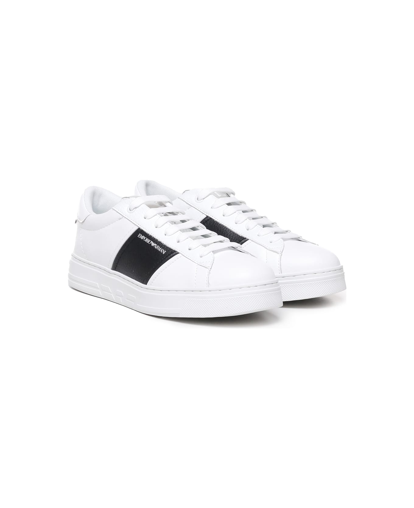 Emporio Armani Leather Sneakers With Logo スニーカー