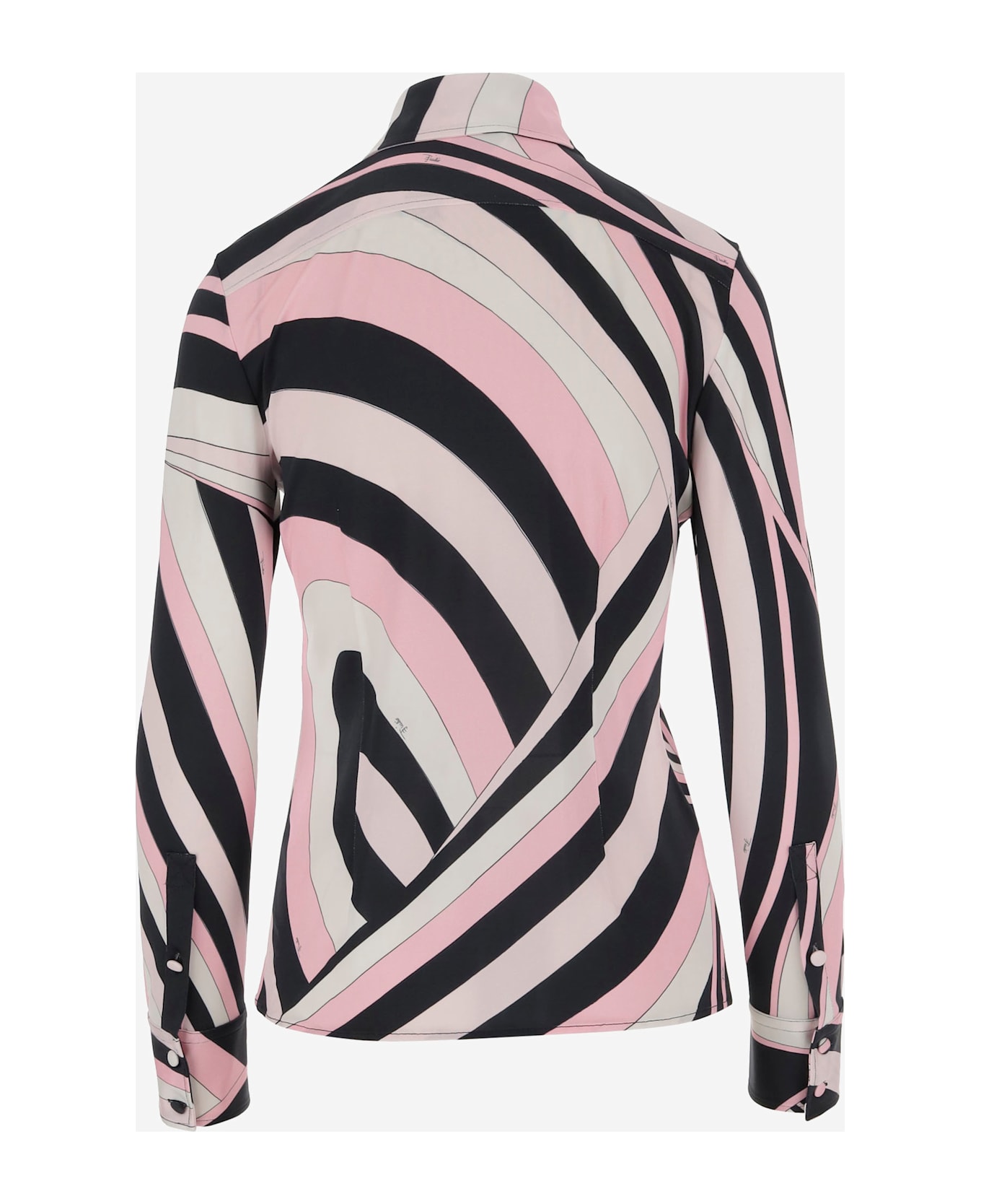 Pucci Stretch Viscose Shirt With Iris Pattern - Red