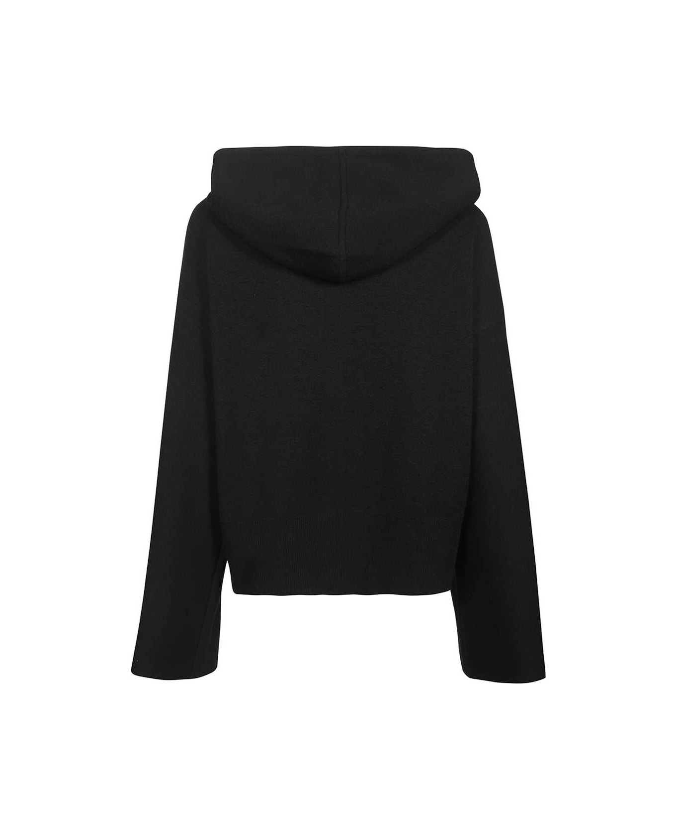 Moncler Knitted Full Zip Hoodie - black