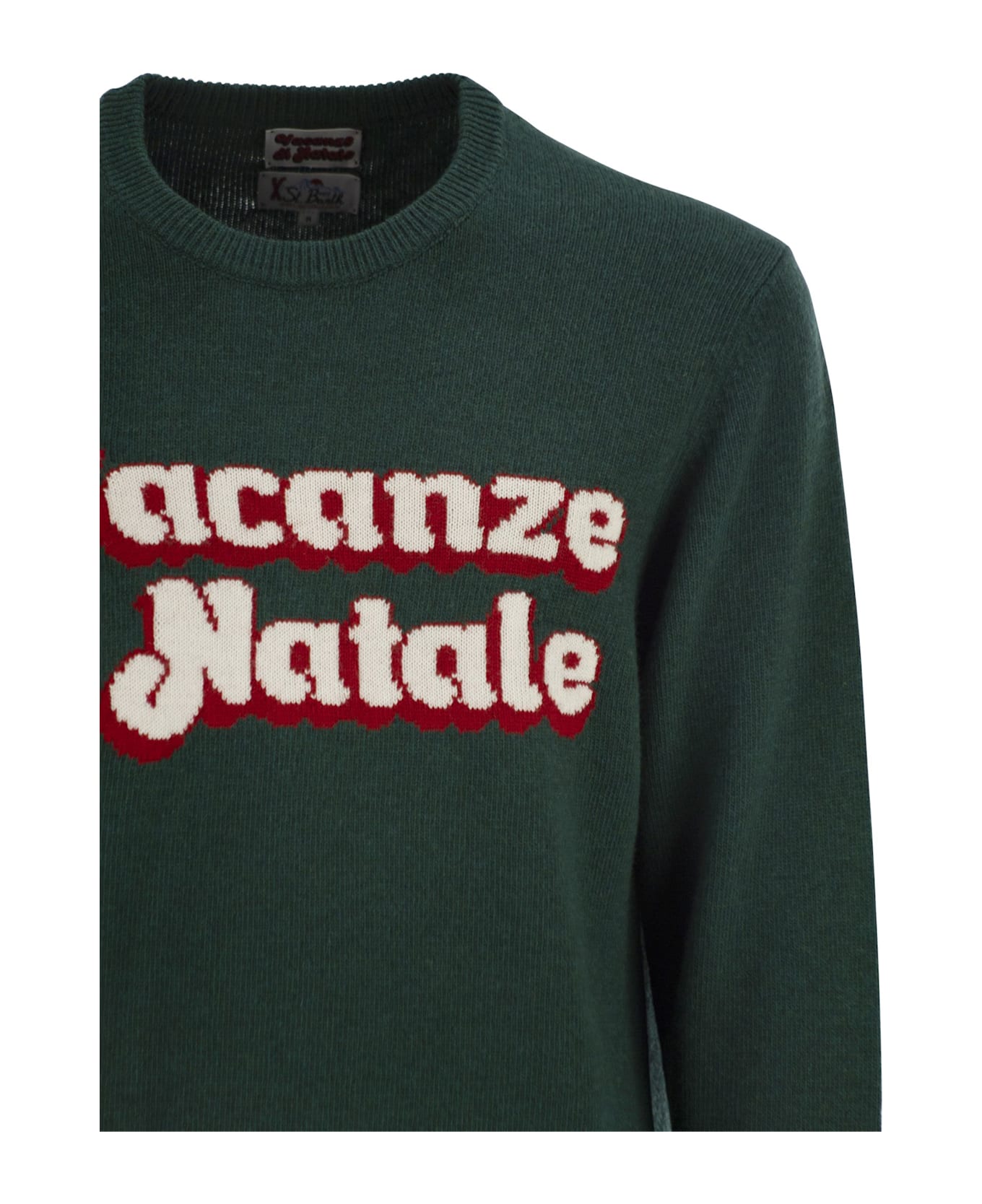 MC2 Saint Barth Heron - Crew Neck Sweater With Embroidery On The Front - Green