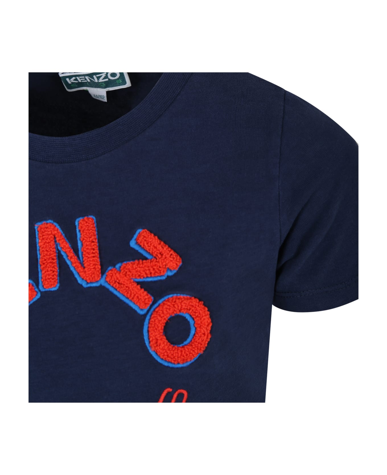 Kenzo Kids Blue T-shirt For Boy With Logo - Blue Tシャツ＆ポロシャツ