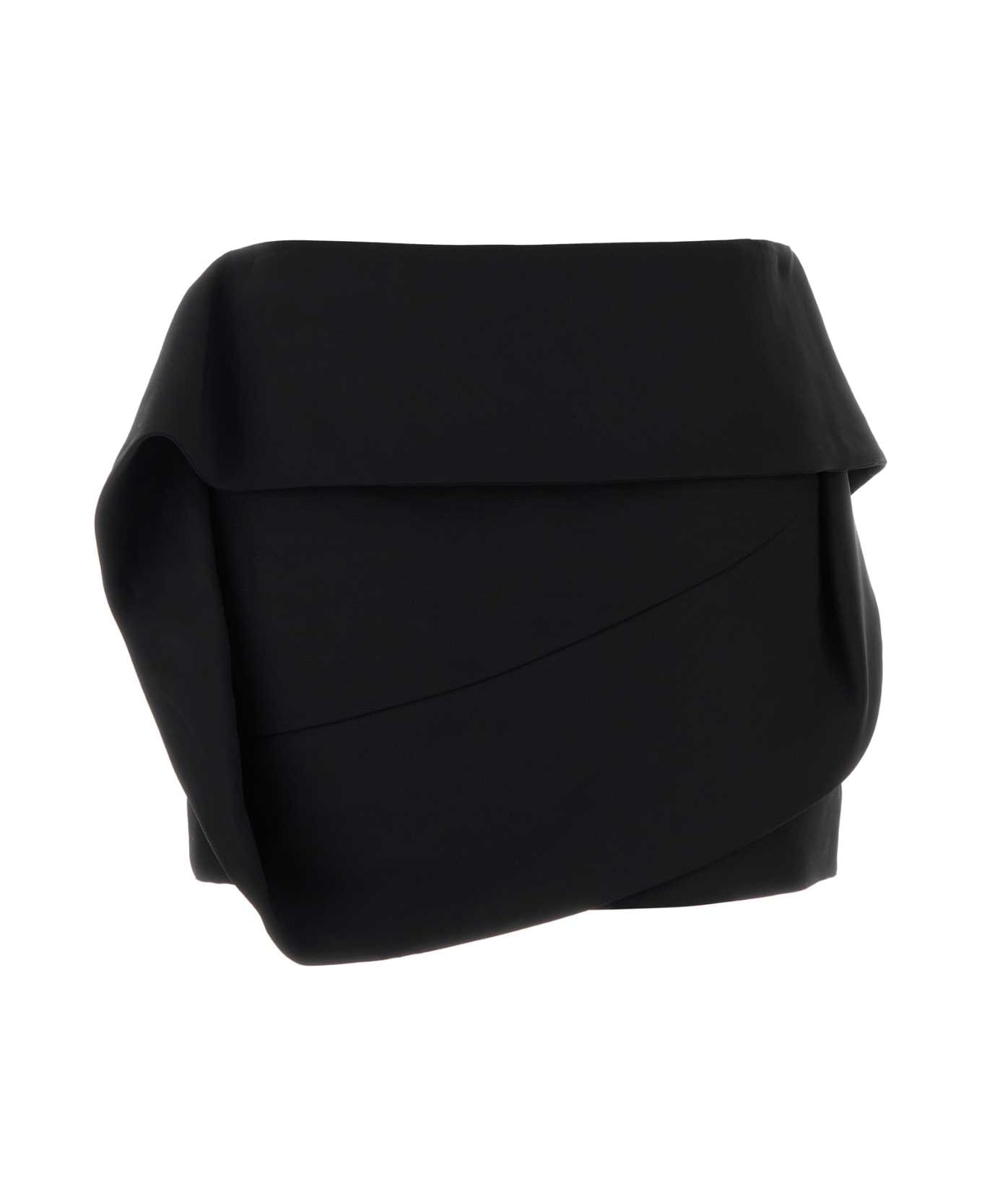 Ferragamo Black Viscose Blend Mini Skirt - NERO