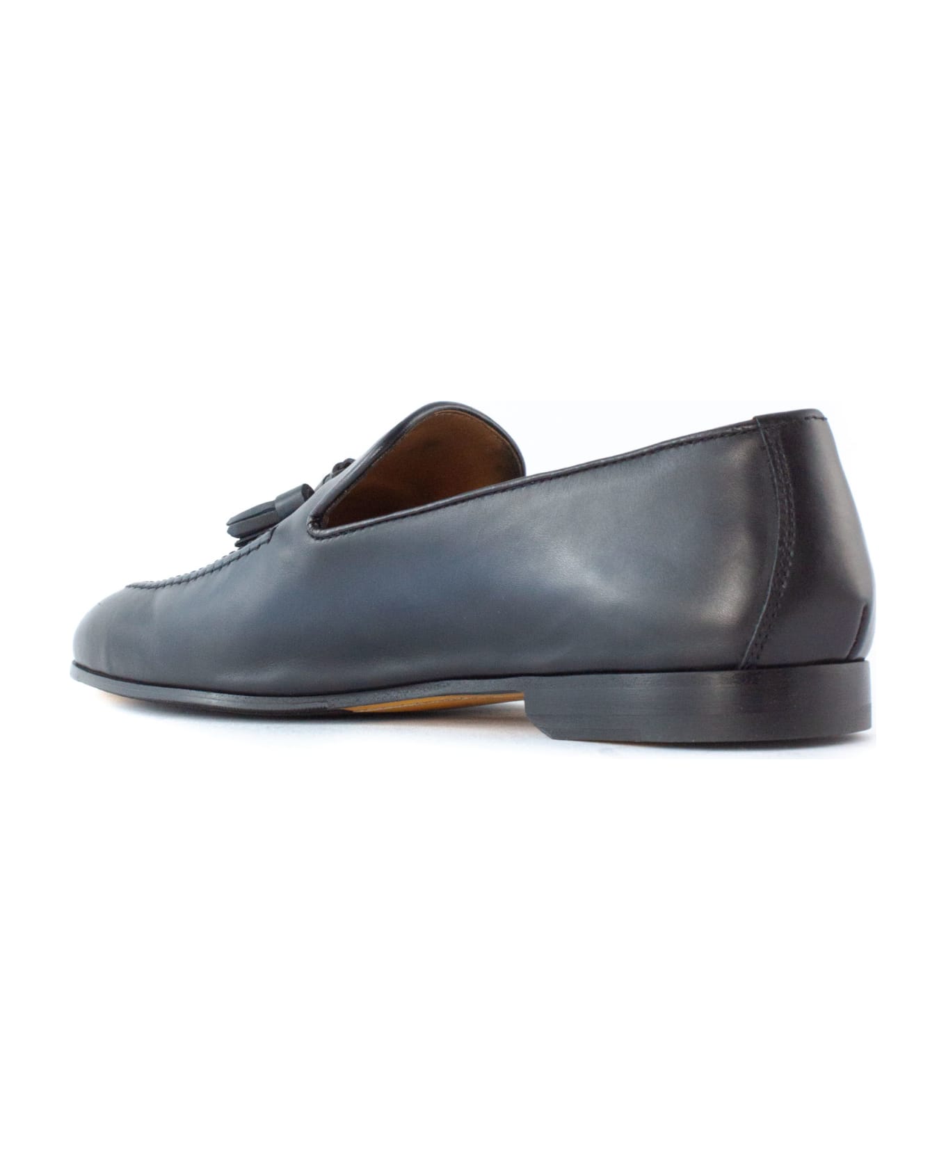 Doucal's Blue Calf Leather Loafers - Blue