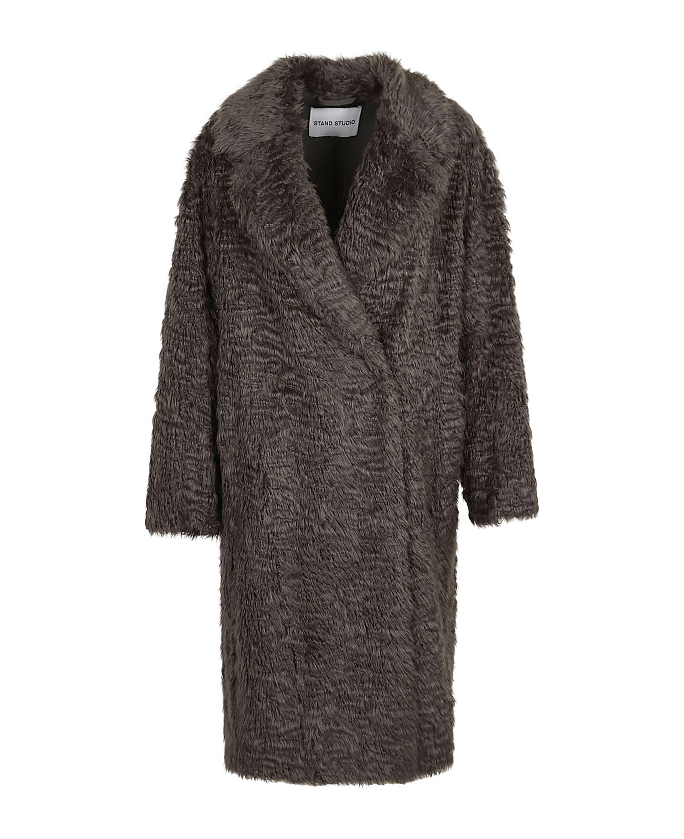 STAND STUDIO Nicole Coat Faux Fur Rich Alpaca - Smoke Grey