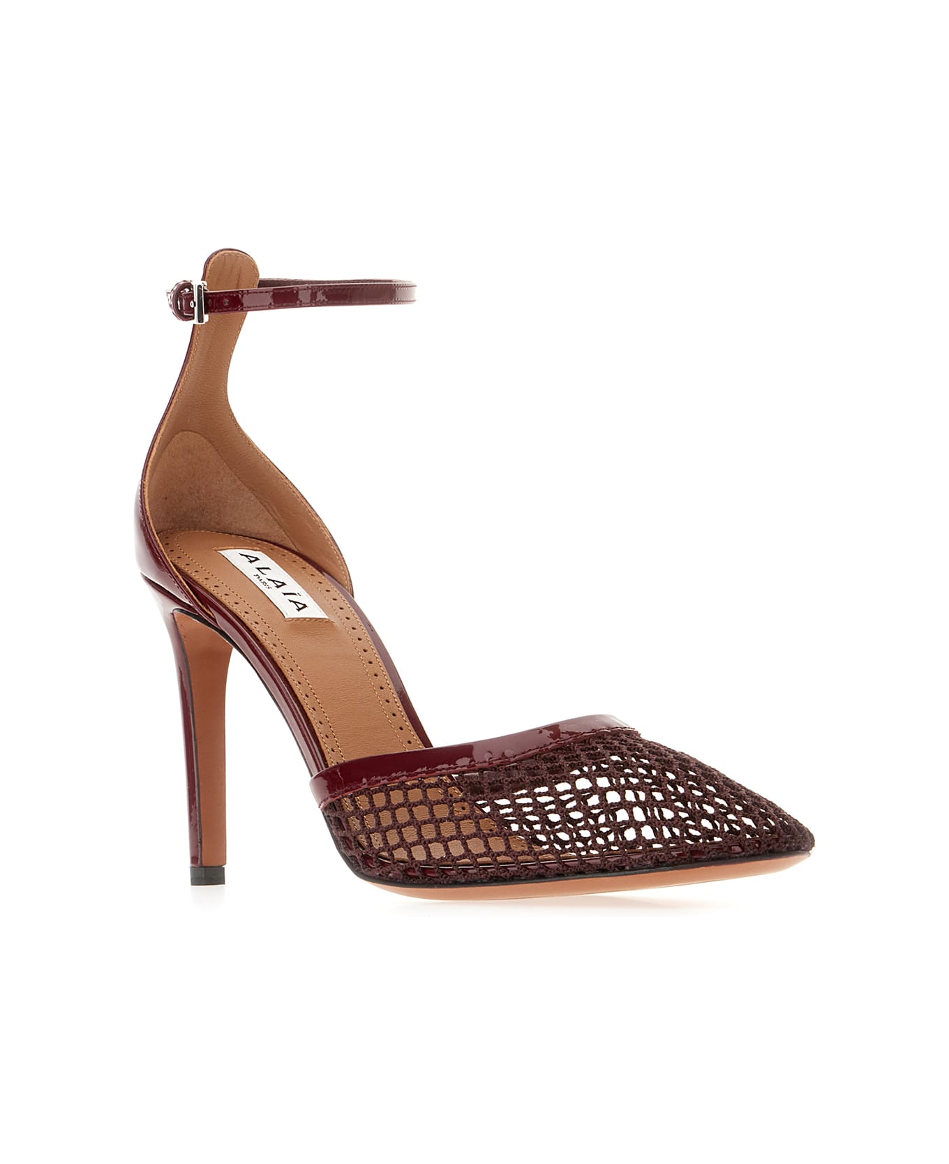 Alaia Burgundy Mesh Pumps - ROUGE GRENAT