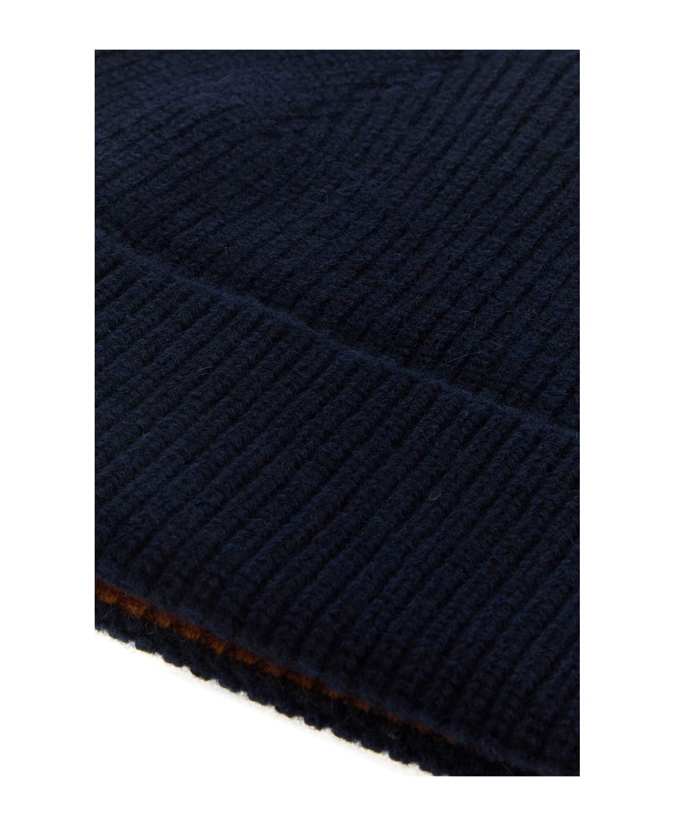 Zegna Dark Blue Cashmere Beanie Hat - B09
