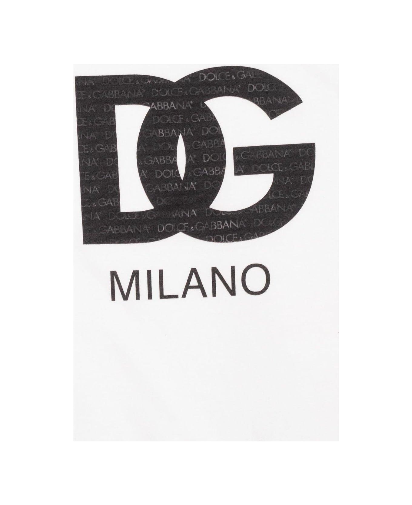 Dolce & Gabbana Dg Logo Printed Crewneck T-shirt - Bianco