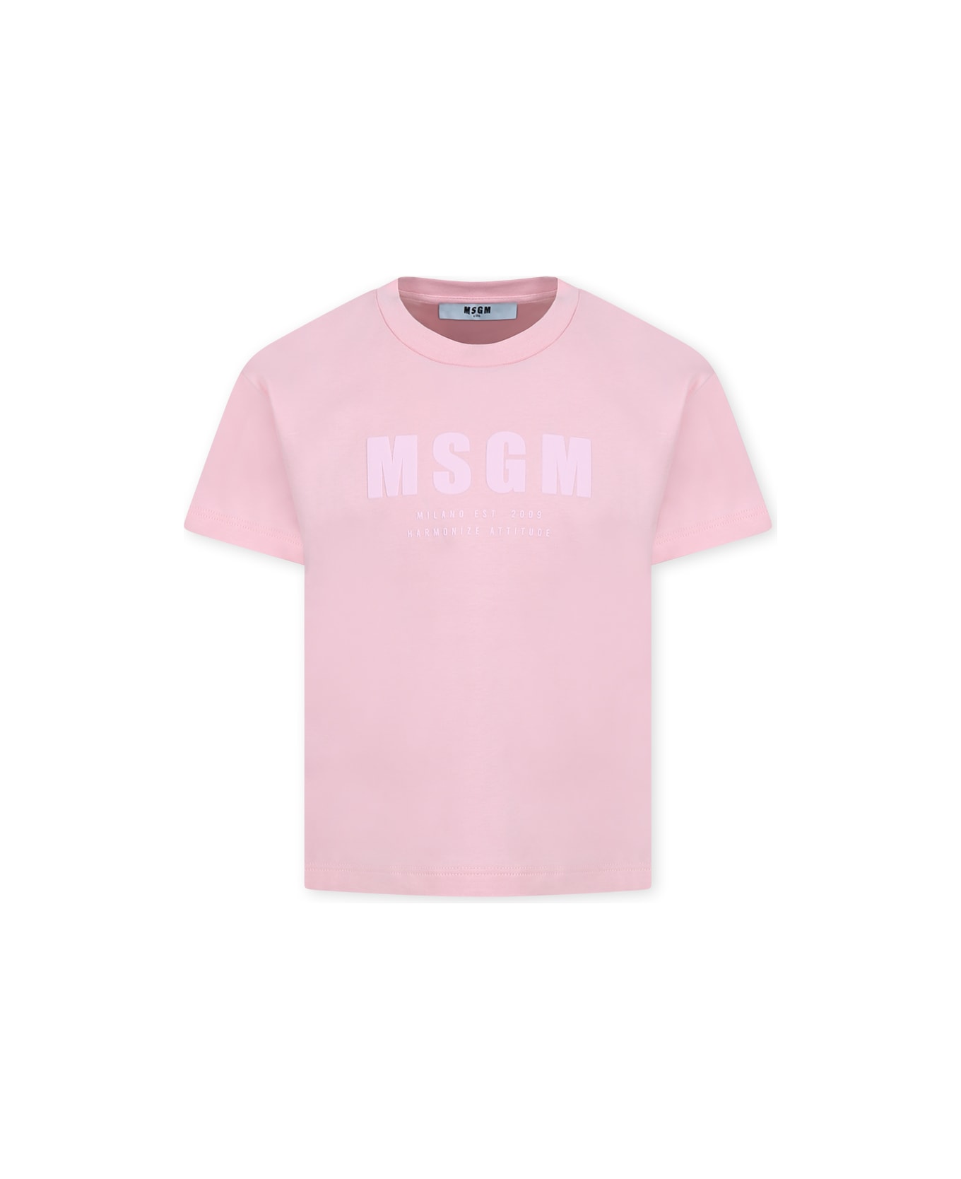 MSGM Pink T-shirt For Girl With Logo - Pink