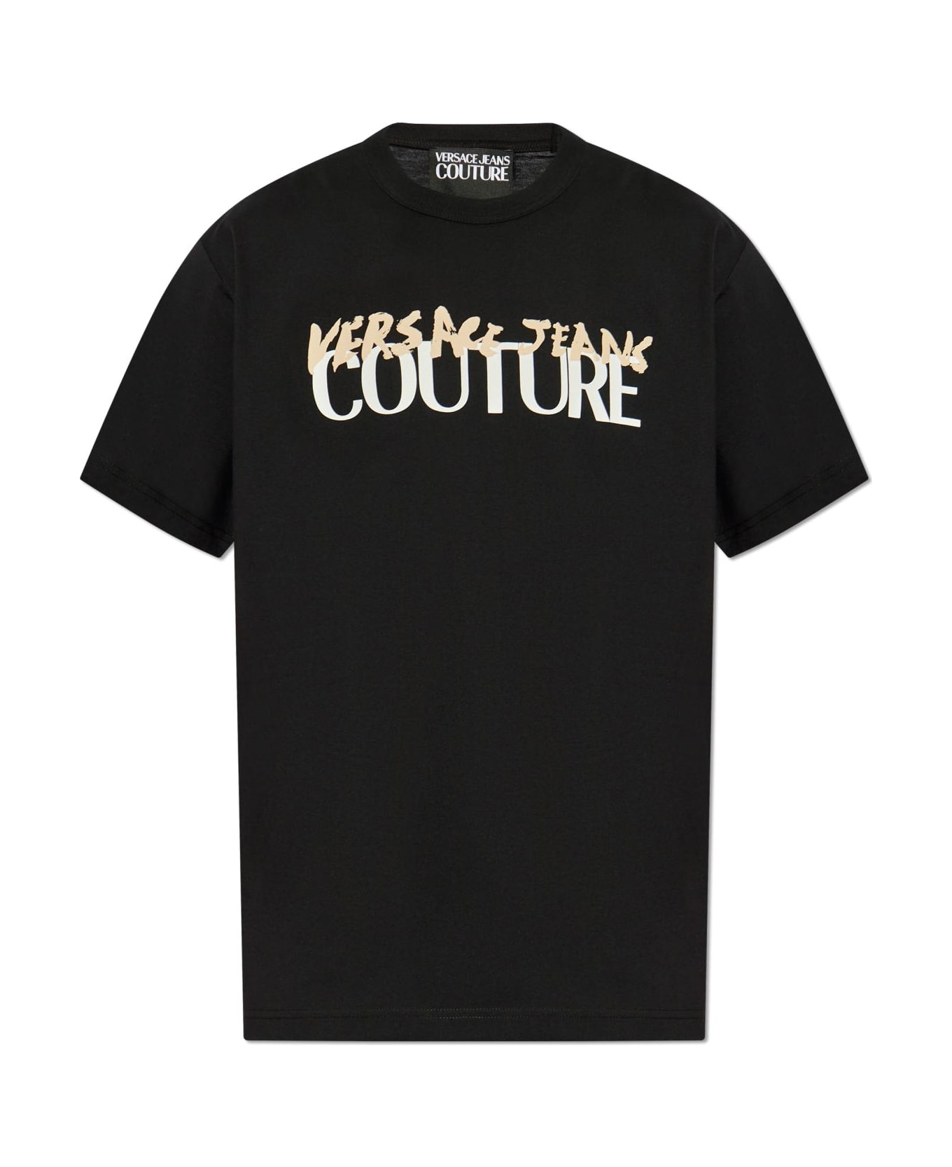 Versace Jeans Couture T-shirt With Printed Logo - BLACK