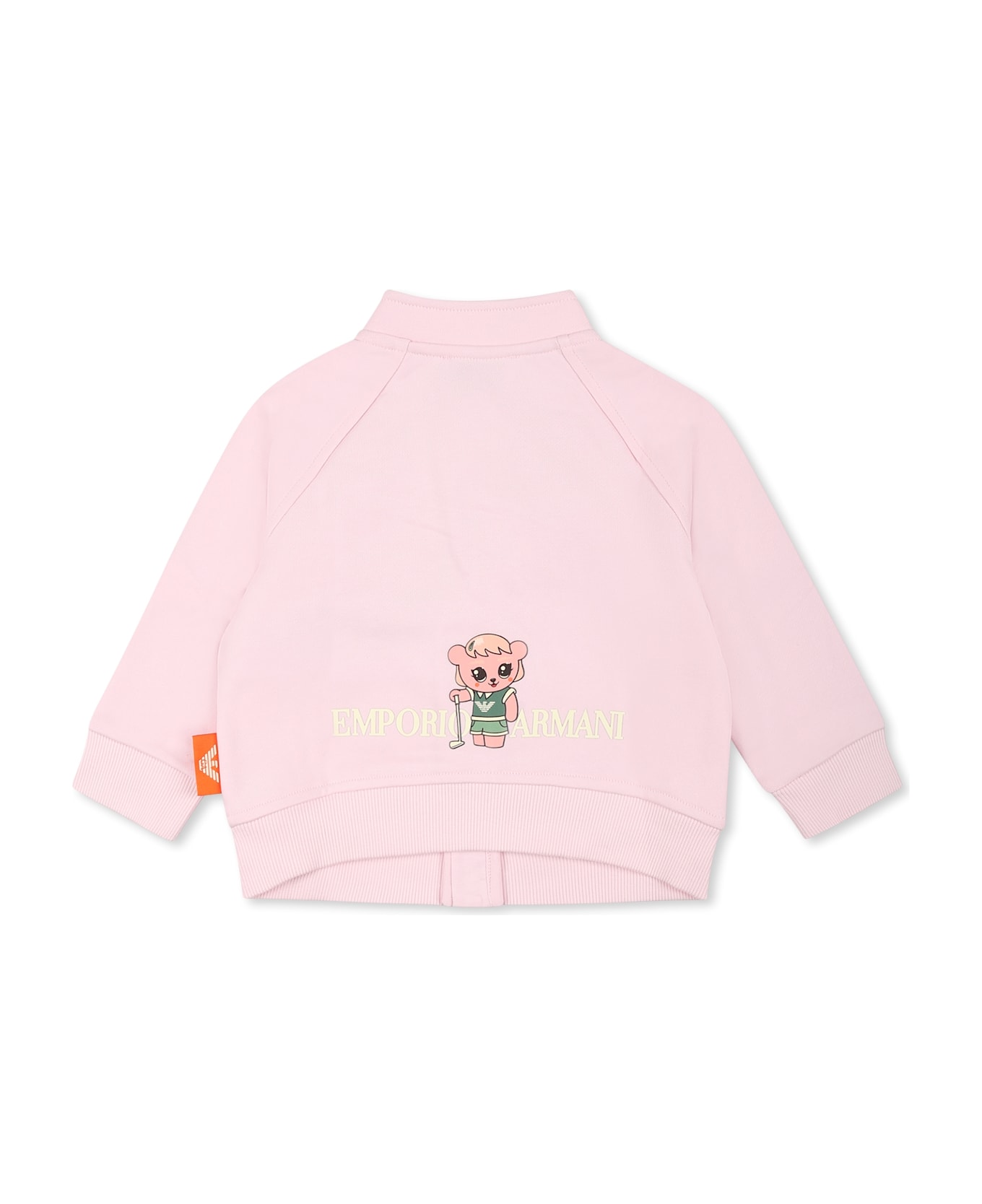 Emporio Armani Pink Sweatshirt For Baby Girl With Manga Bear - Pink
