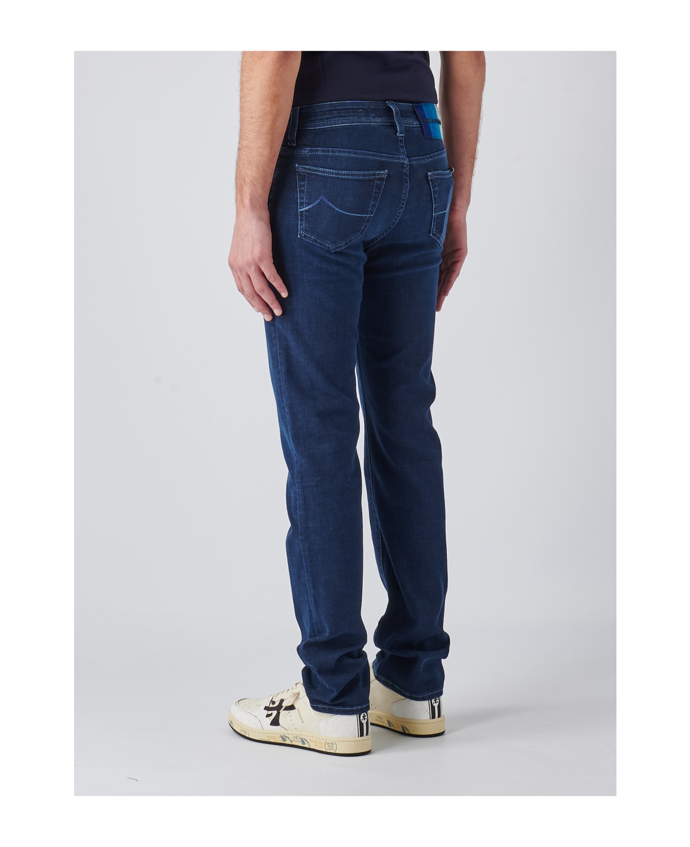 Jacob Cohen Pantalone Slim Fit With Zip Bard Trousers - DENIM SCURO ボトムス