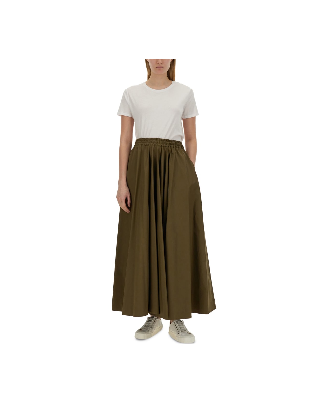 Aspesi Long Full Skirt - MILITARY GREEN