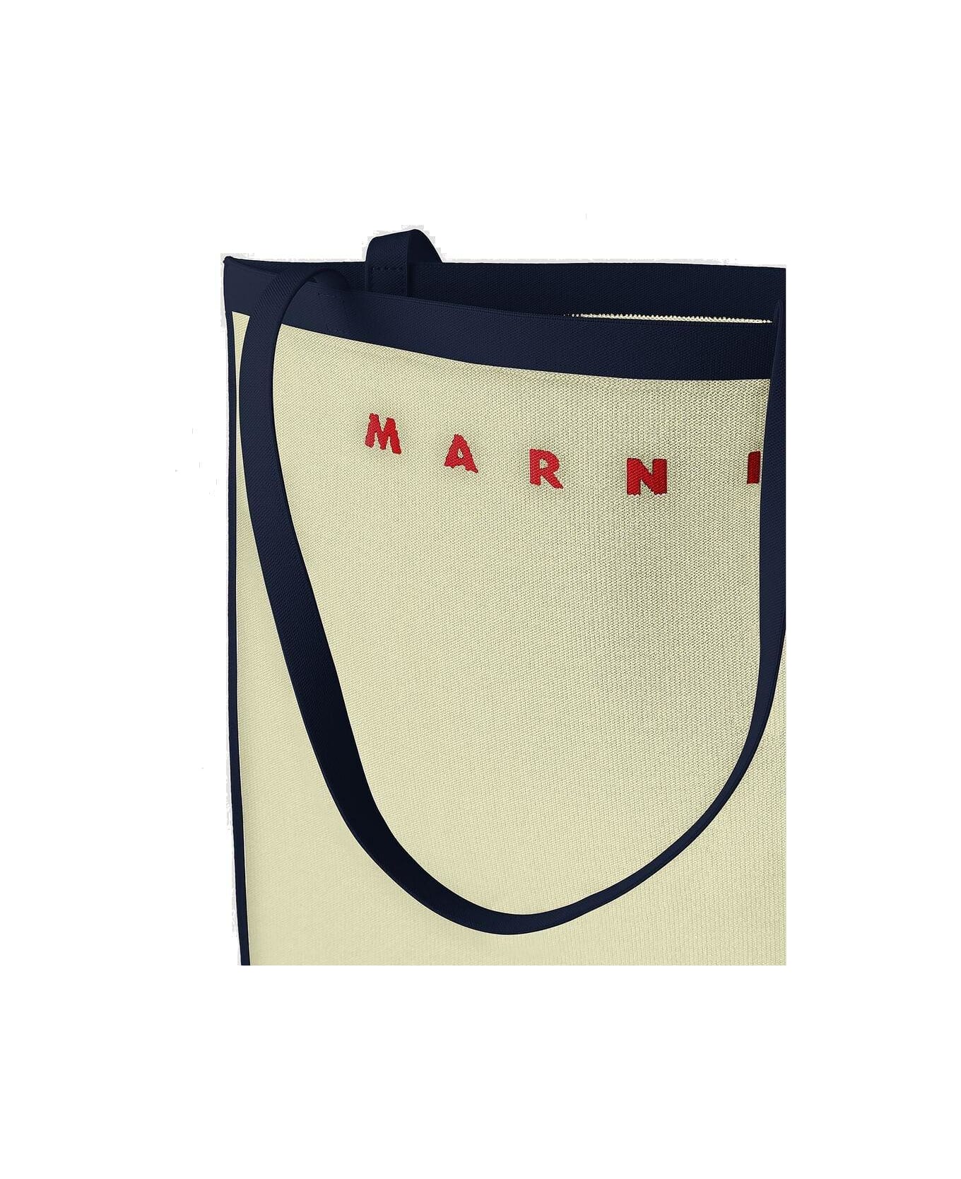 Marni Logo Embroidered Tote Bag - BLUE