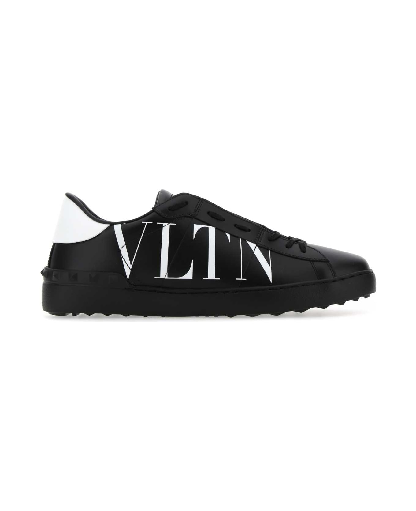 Valentino Garavani Black Leather Open Sneakers - NERBIA