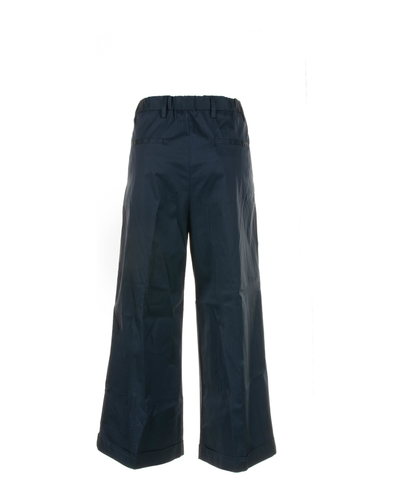 Myths High-waisted Wide Leg Trousers - BLU NAVY ボトムス