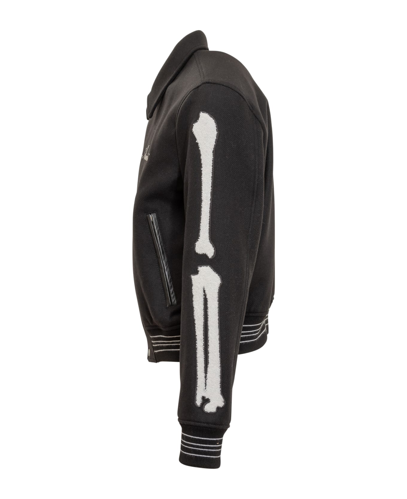 AMIRI Bones Varsity Jacket - BLACK