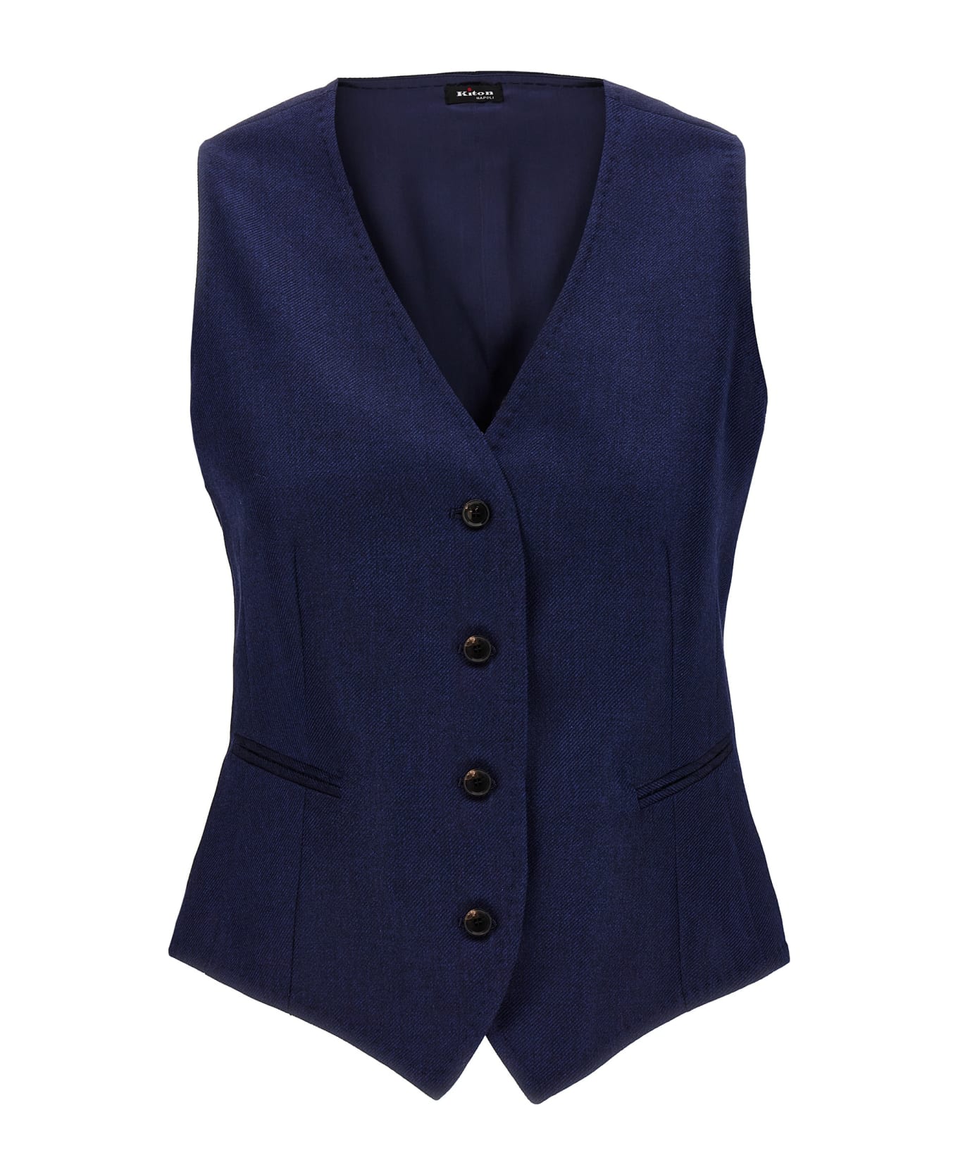 Kiton Silk Cashmere Vest - Blue