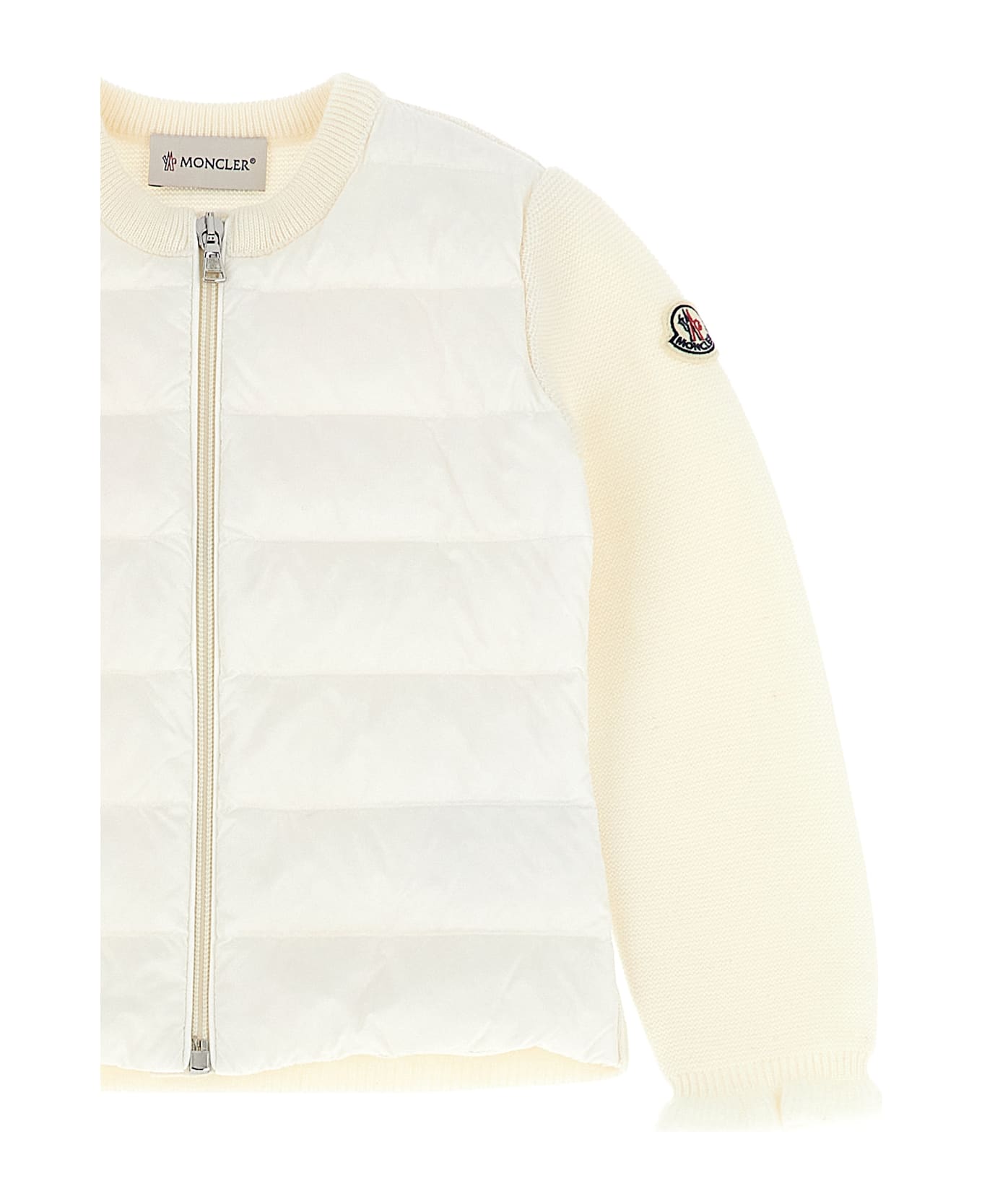 Moncler Two-material Cardigan - White