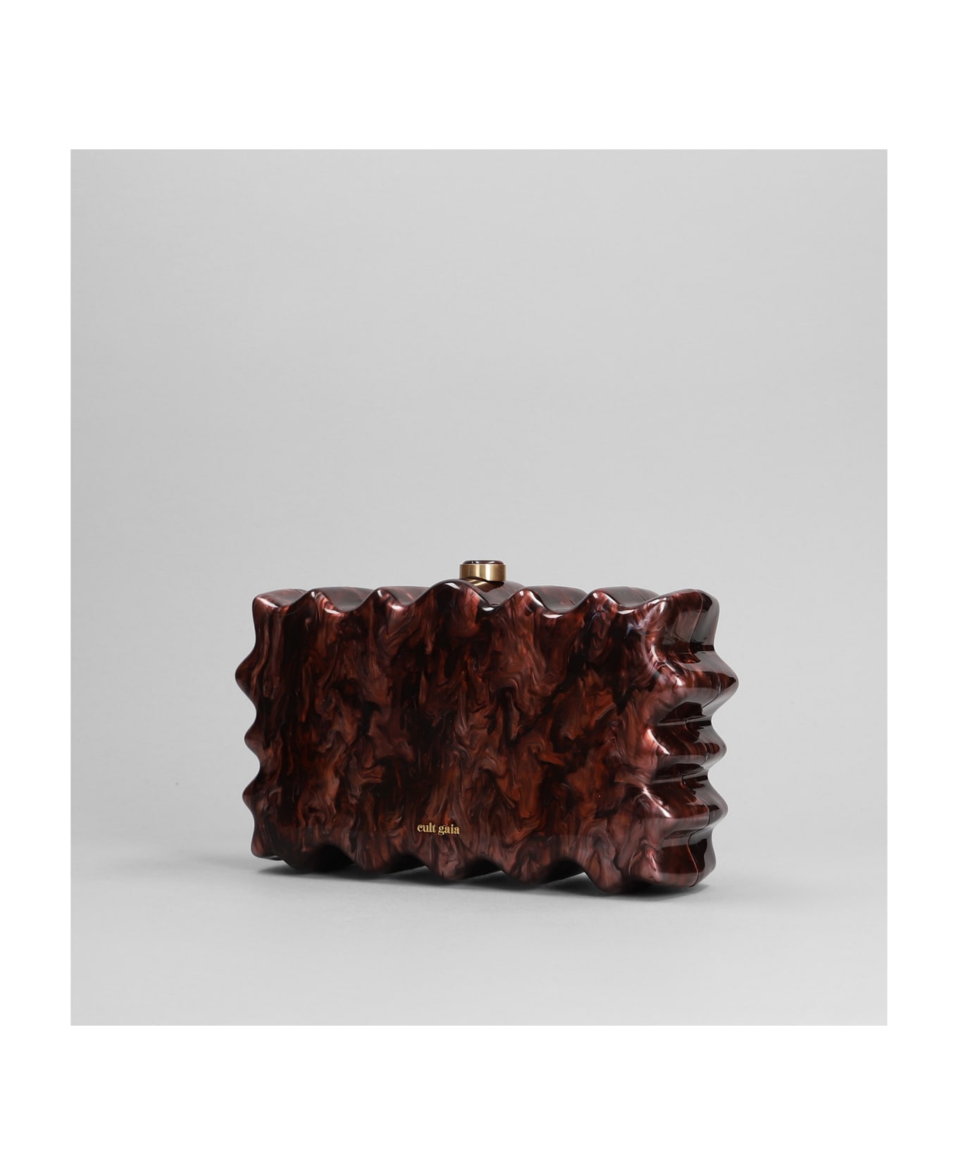 Cult Gaia Paloma Clutch In Brown Acrylic - brown