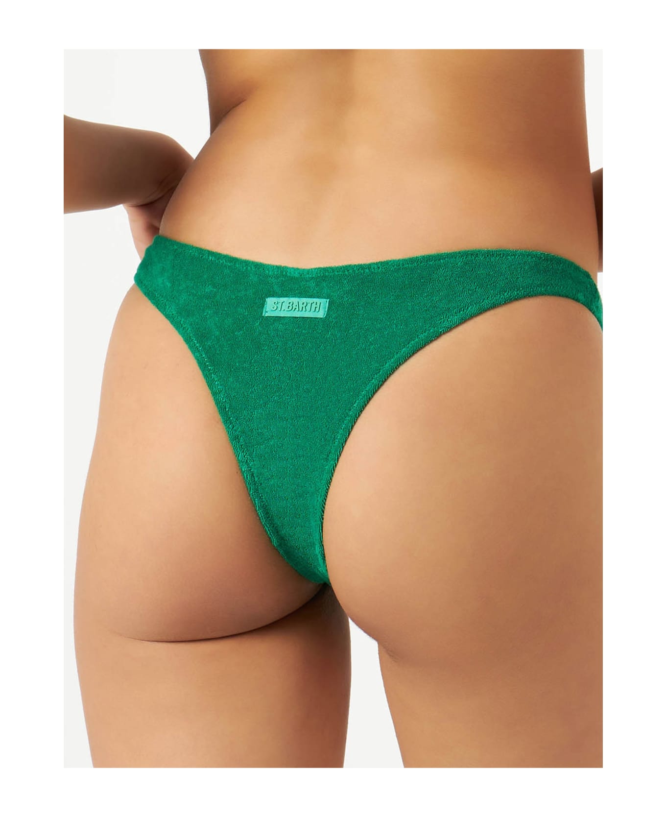 MC2 Saint Barth Woman Terry Cheeky Swim Briefs - GREEN