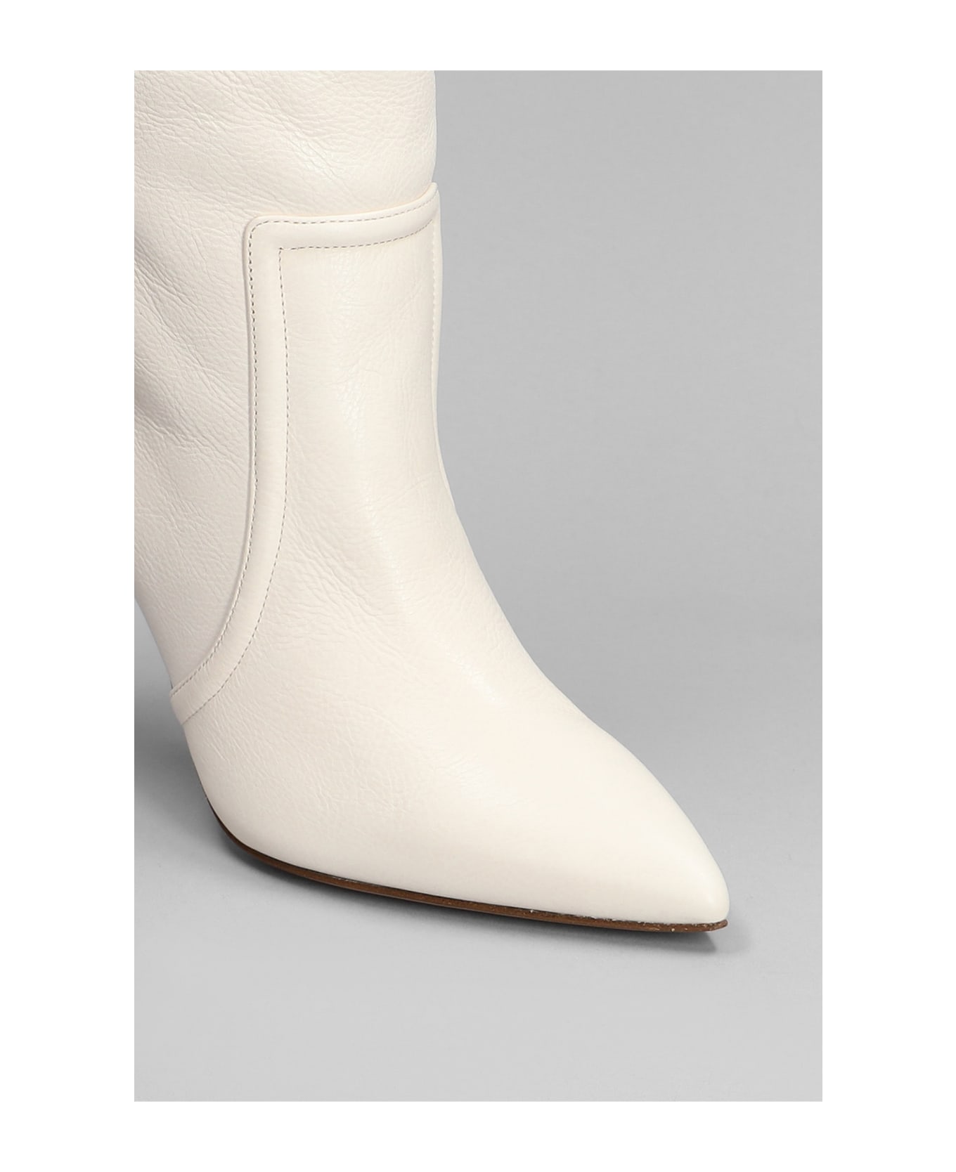 Paris Texas High Heels Boots In White Leather - white