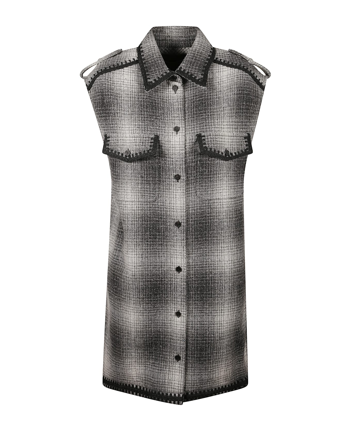 Golden Goose Sleeveless Checked Shirt Dress - MultiColour