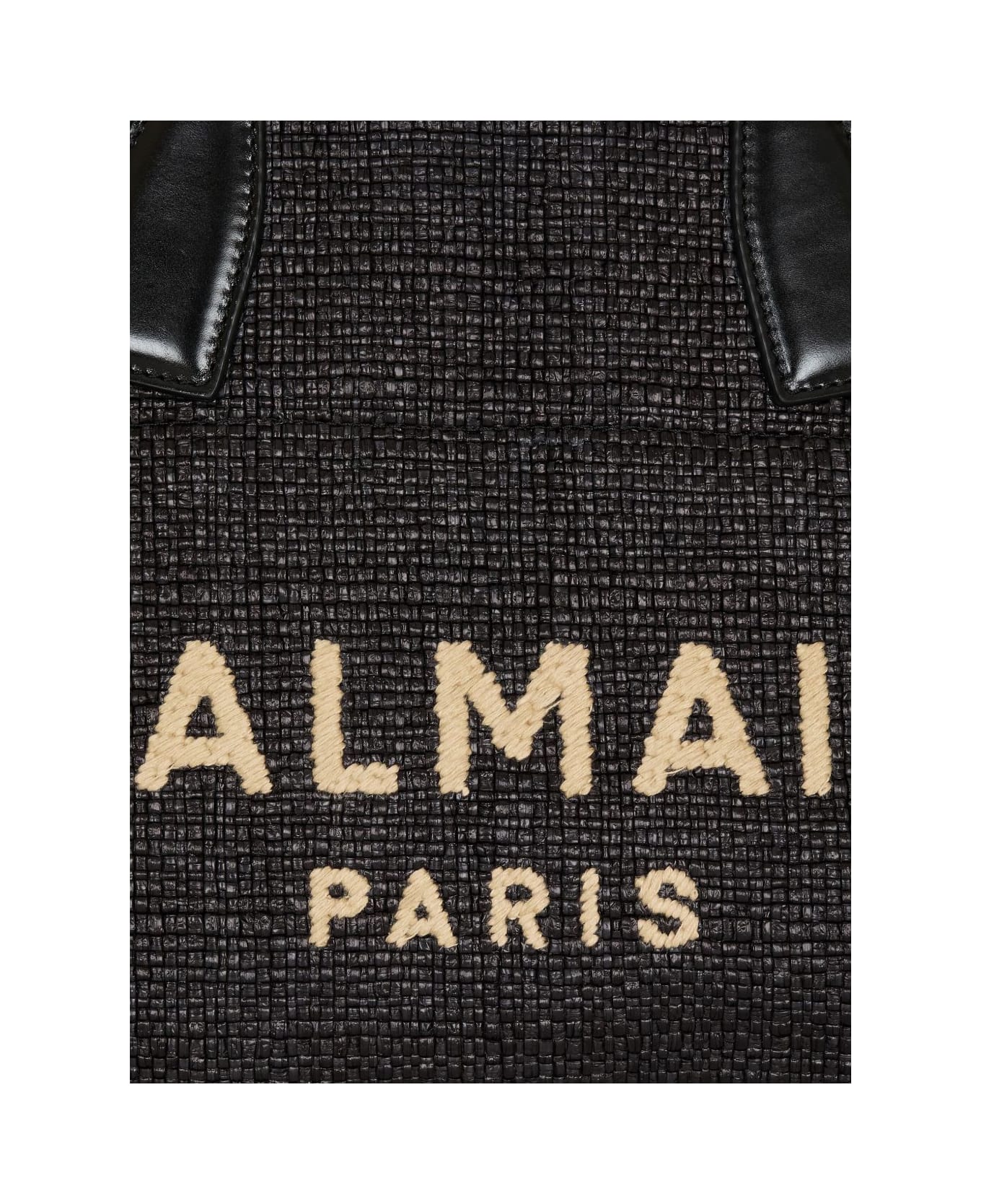 Balmain Track Rafia Tote - Black