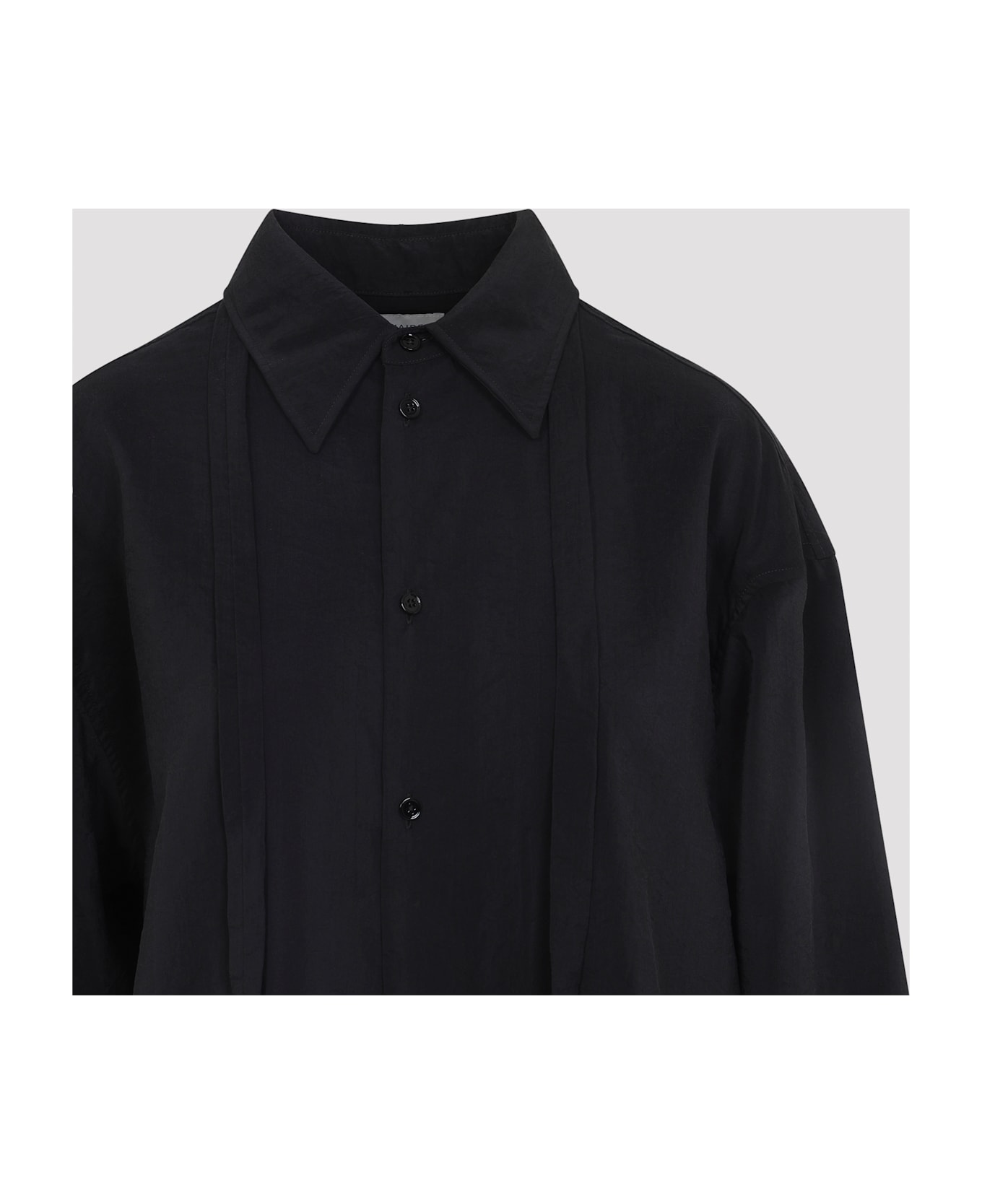 Lemaire Long Shirt With Tie - Black