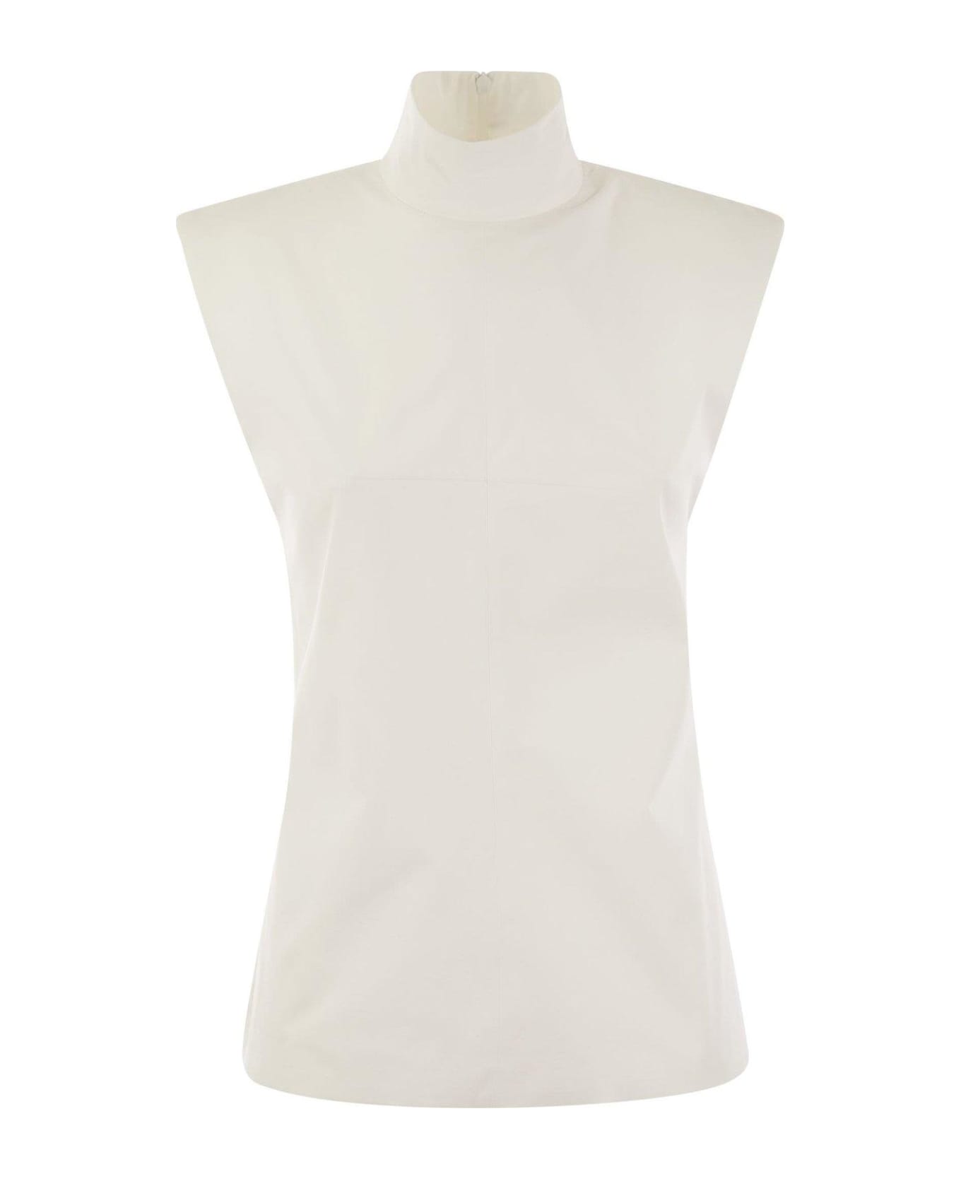 SportMax High Neck Short-sleeved Top - Bianco