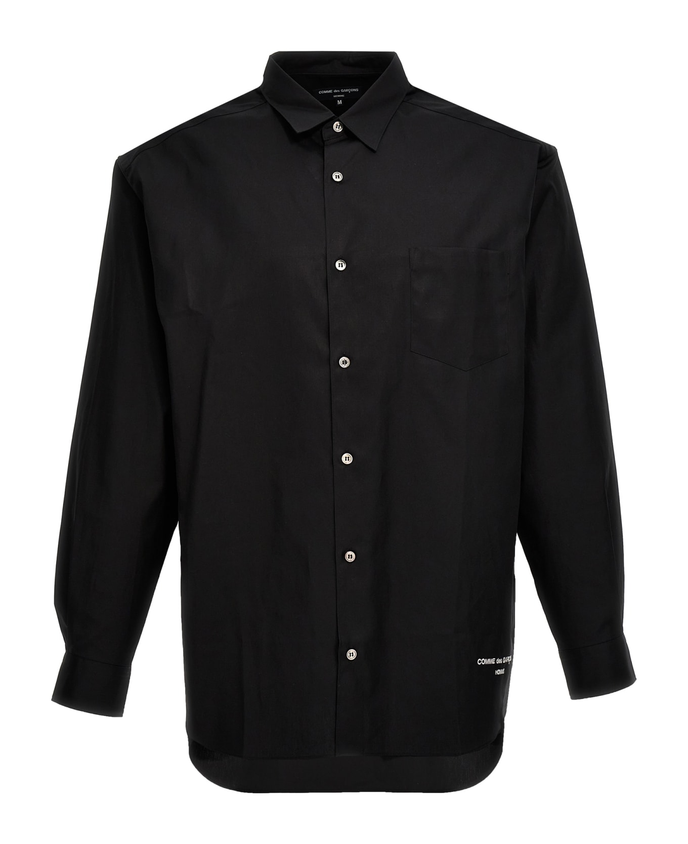 Comme des Garçons Homme Logo Embroidery Shirt - Black   シャツ