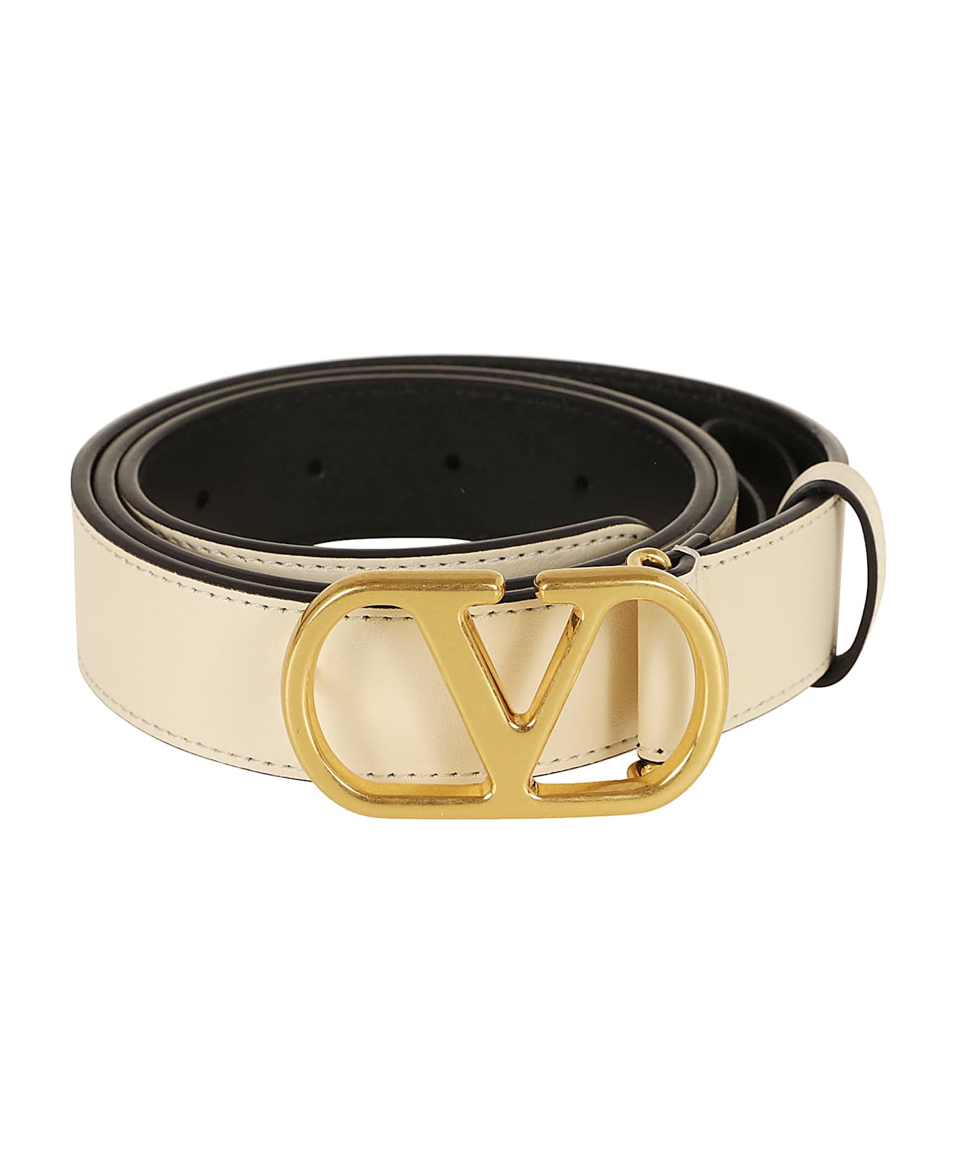 Valentino Garavani Belt H. 30 Vlogo Signature - Ren Butter White