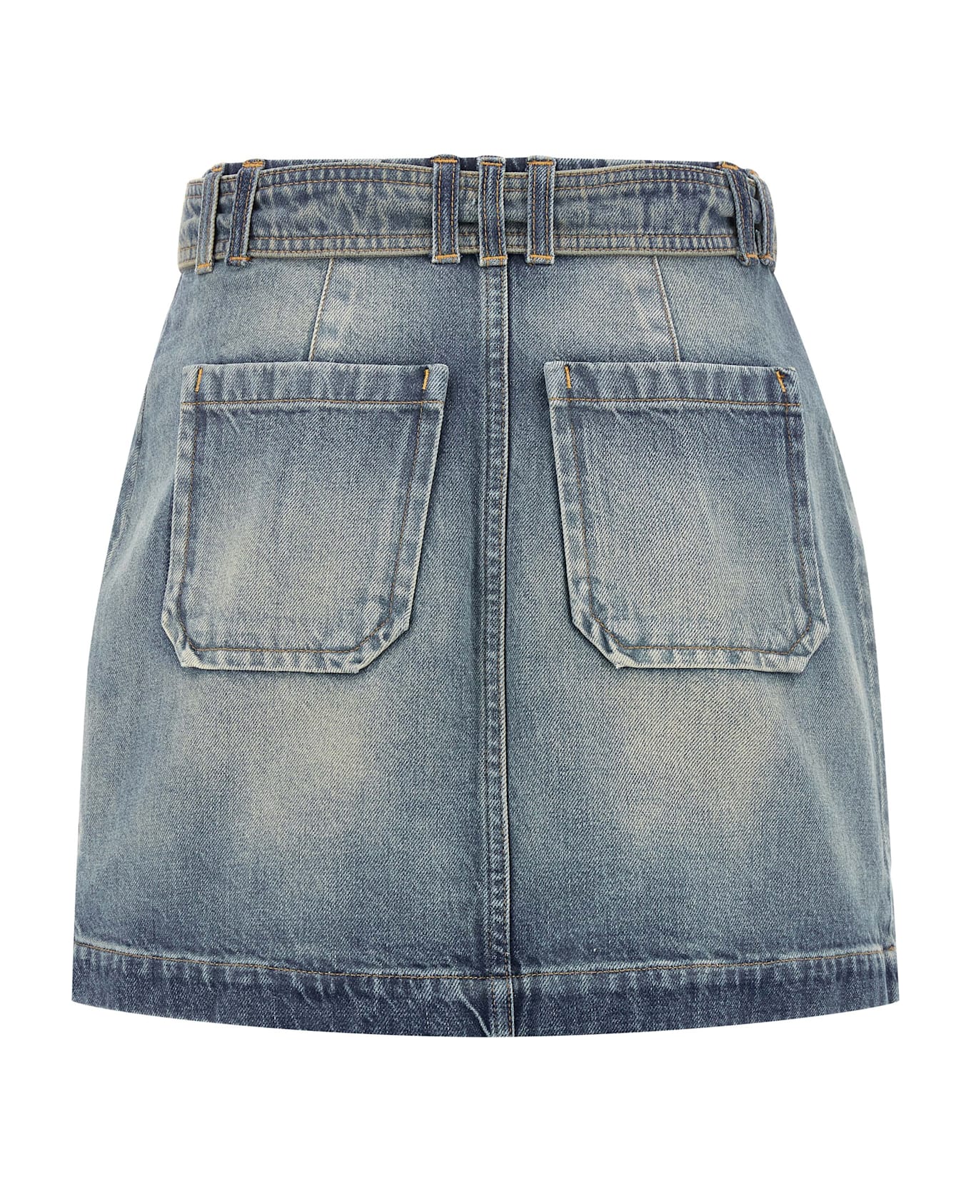 Balmain Cargo Pocket Skirt - Light Blue